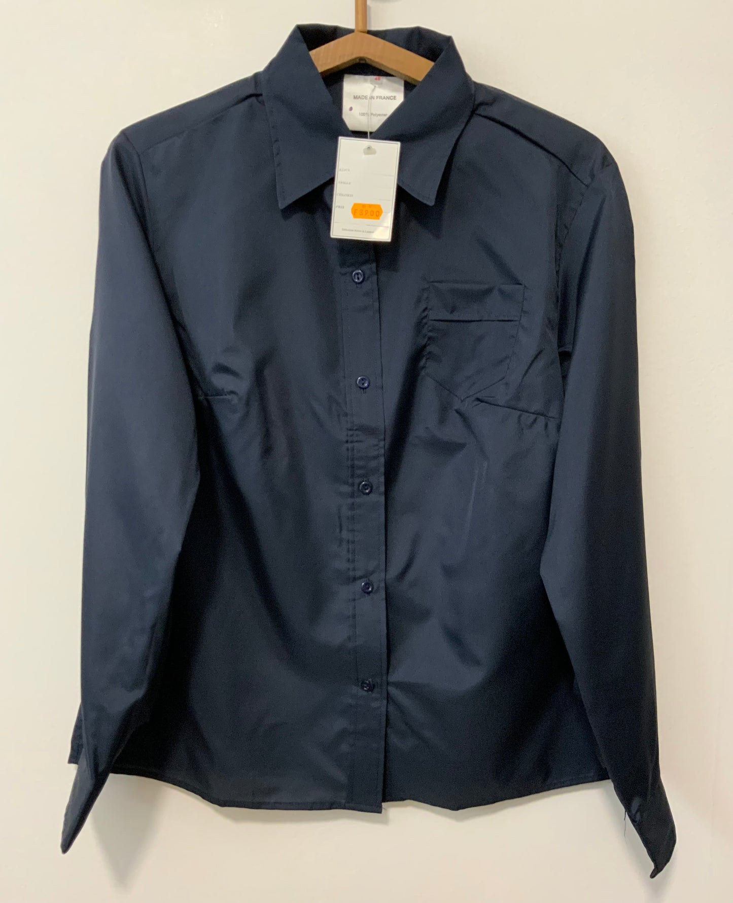 Chemise Chic grand col Vintage Made in France Deadstock