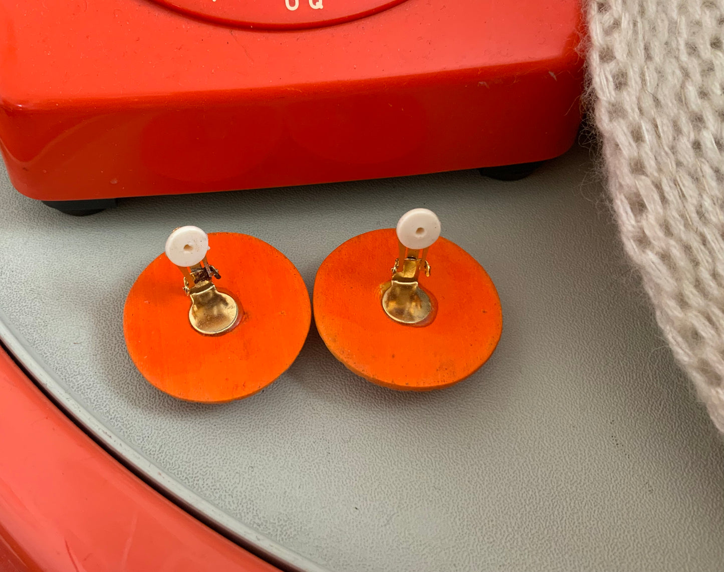 Boucles d’oreilles Vintage Bois Orange
