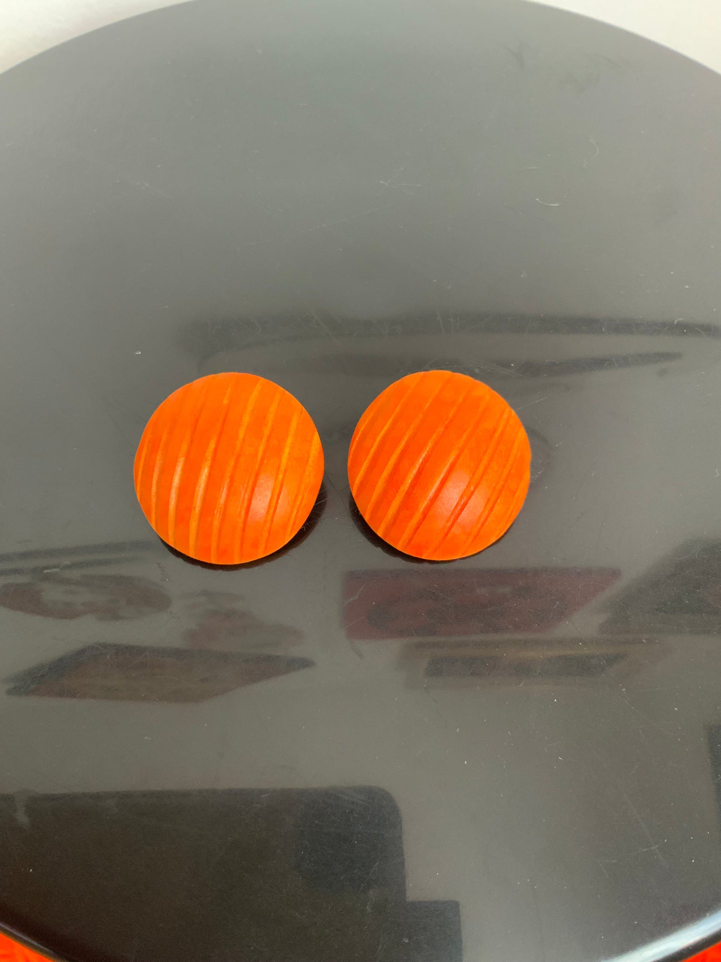 Boucles d’oreilles Vintage Bois Orange