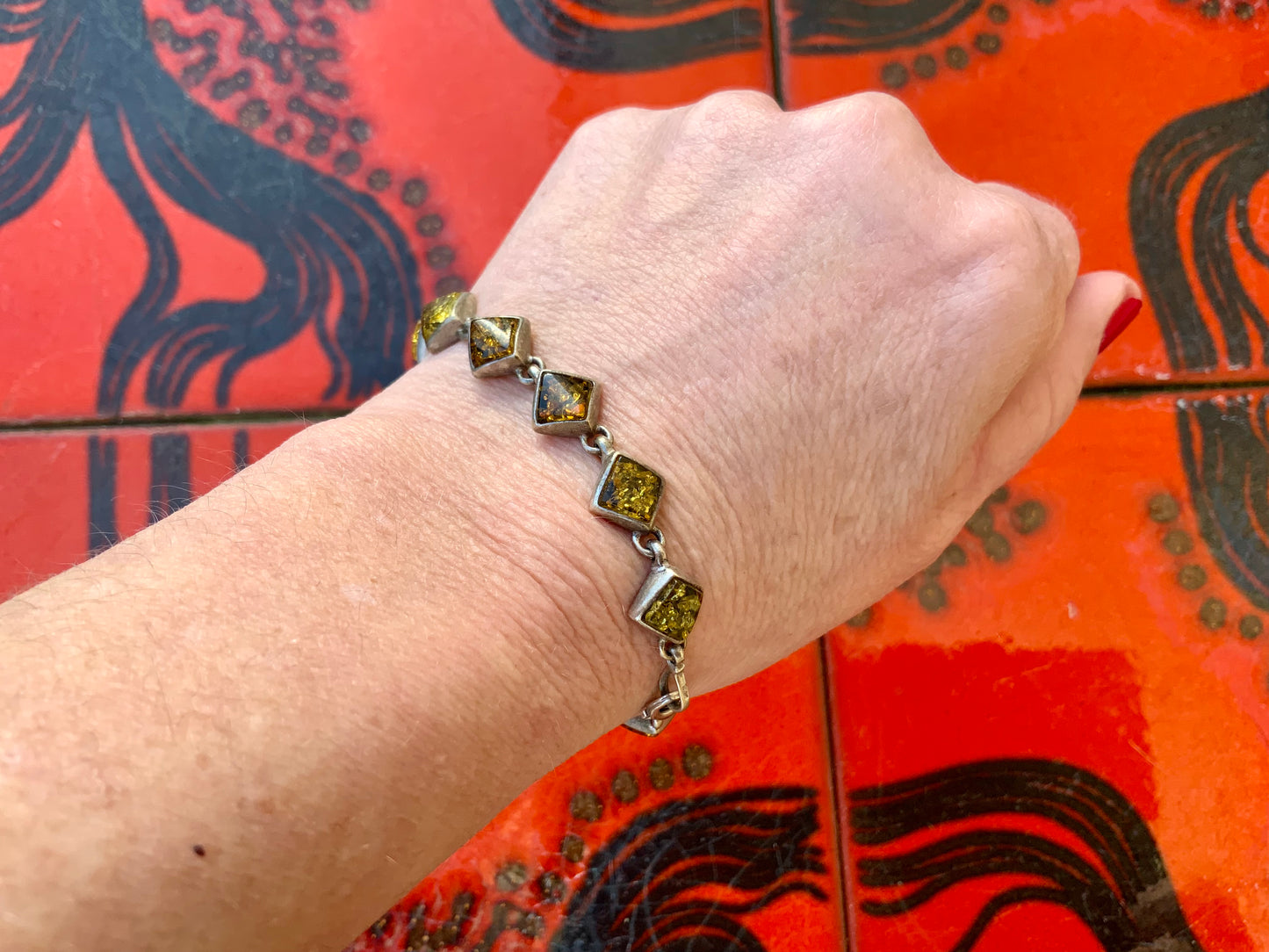 Bracelet en argent et pierres Vintage 2000