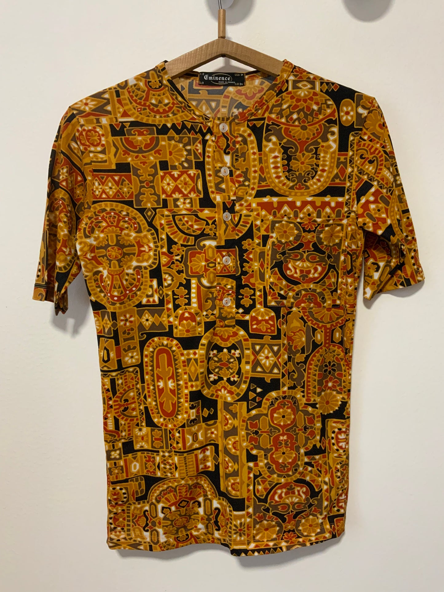 Top Motifs Merveilleux Tons oranges Vintage 1970 Made in France