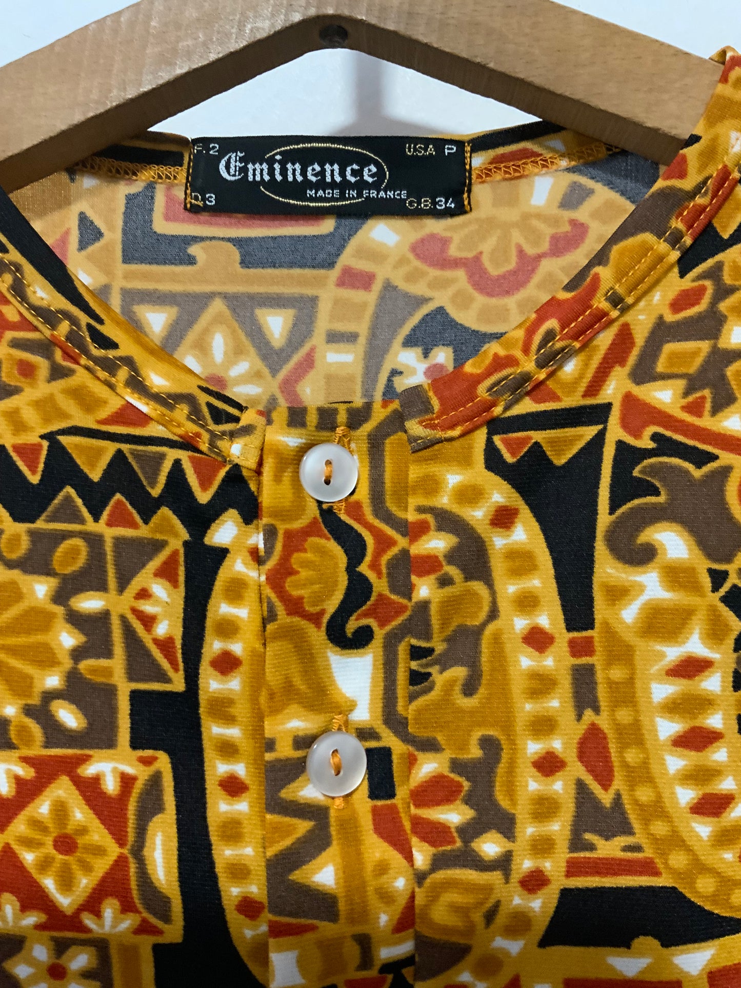 Top Motifs Merveilleux Tons oranges Vintage 1970 Made in France