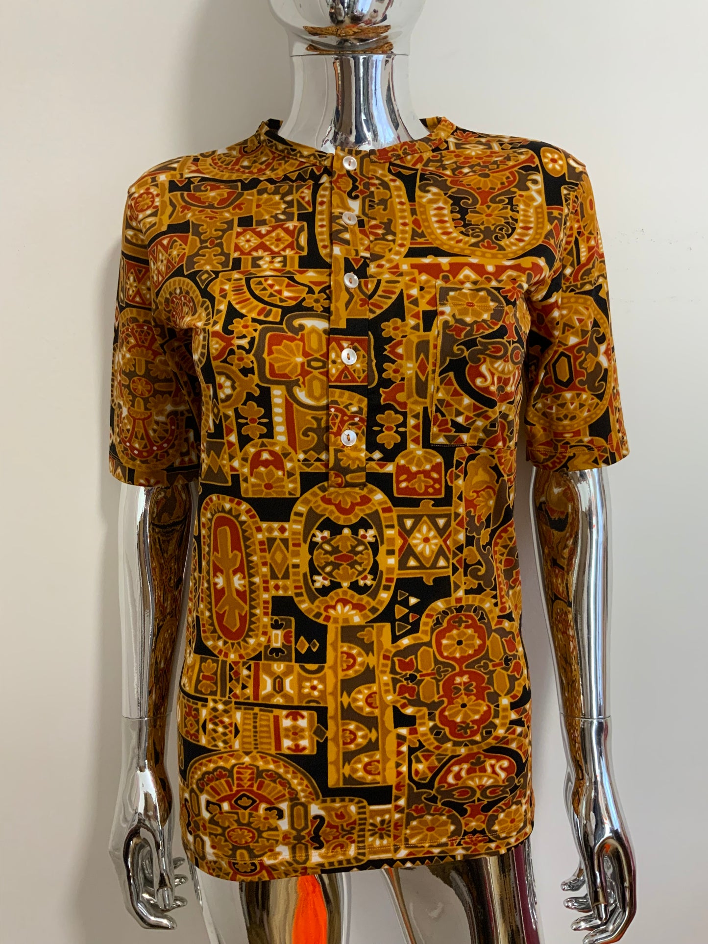 Top Motifs Merveilleux Tons oranges Vintage 1970 Made in France