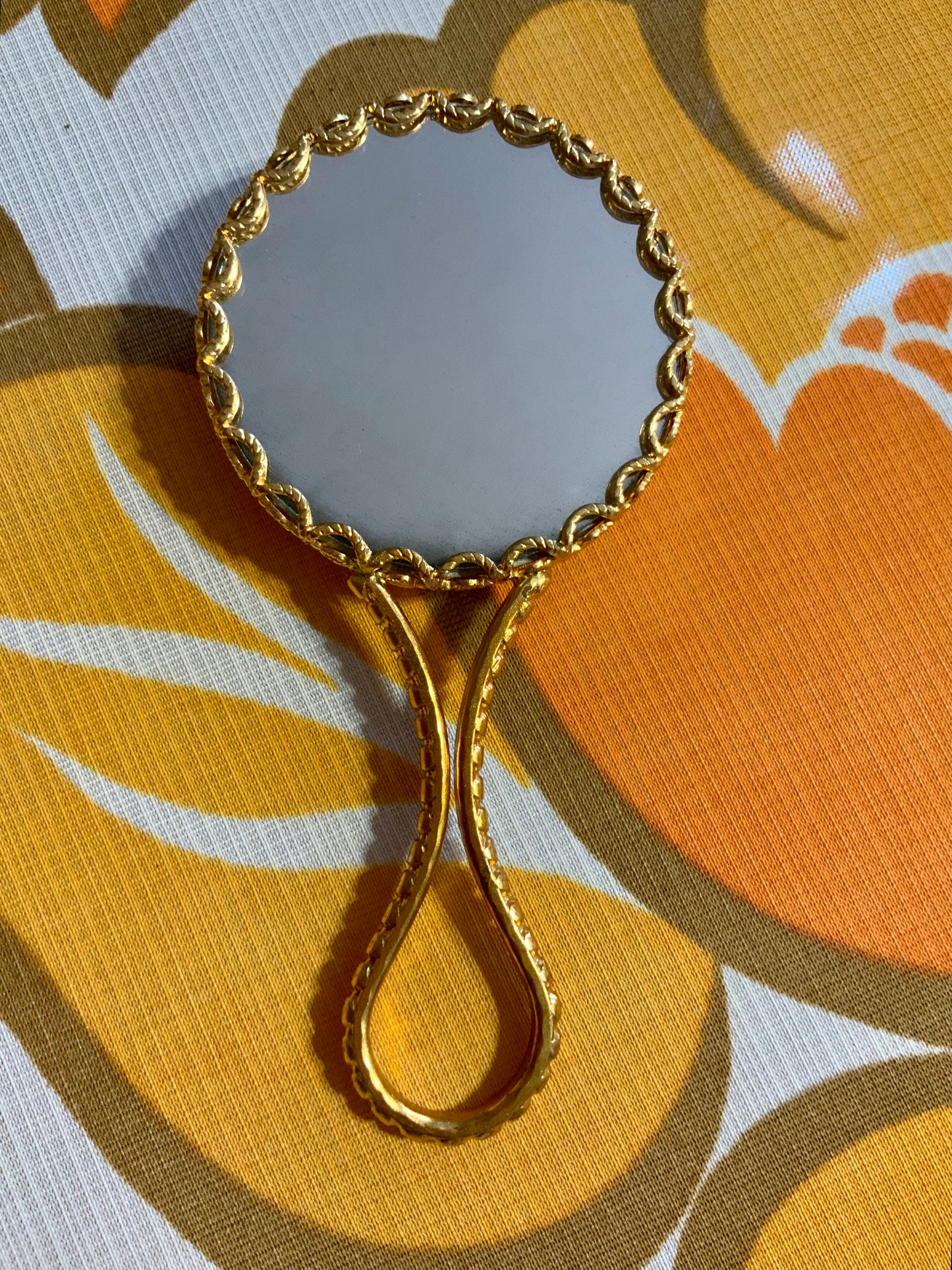 Miroir de sac Fleurs Porcelaine de Limoges Vintage Raffiné France