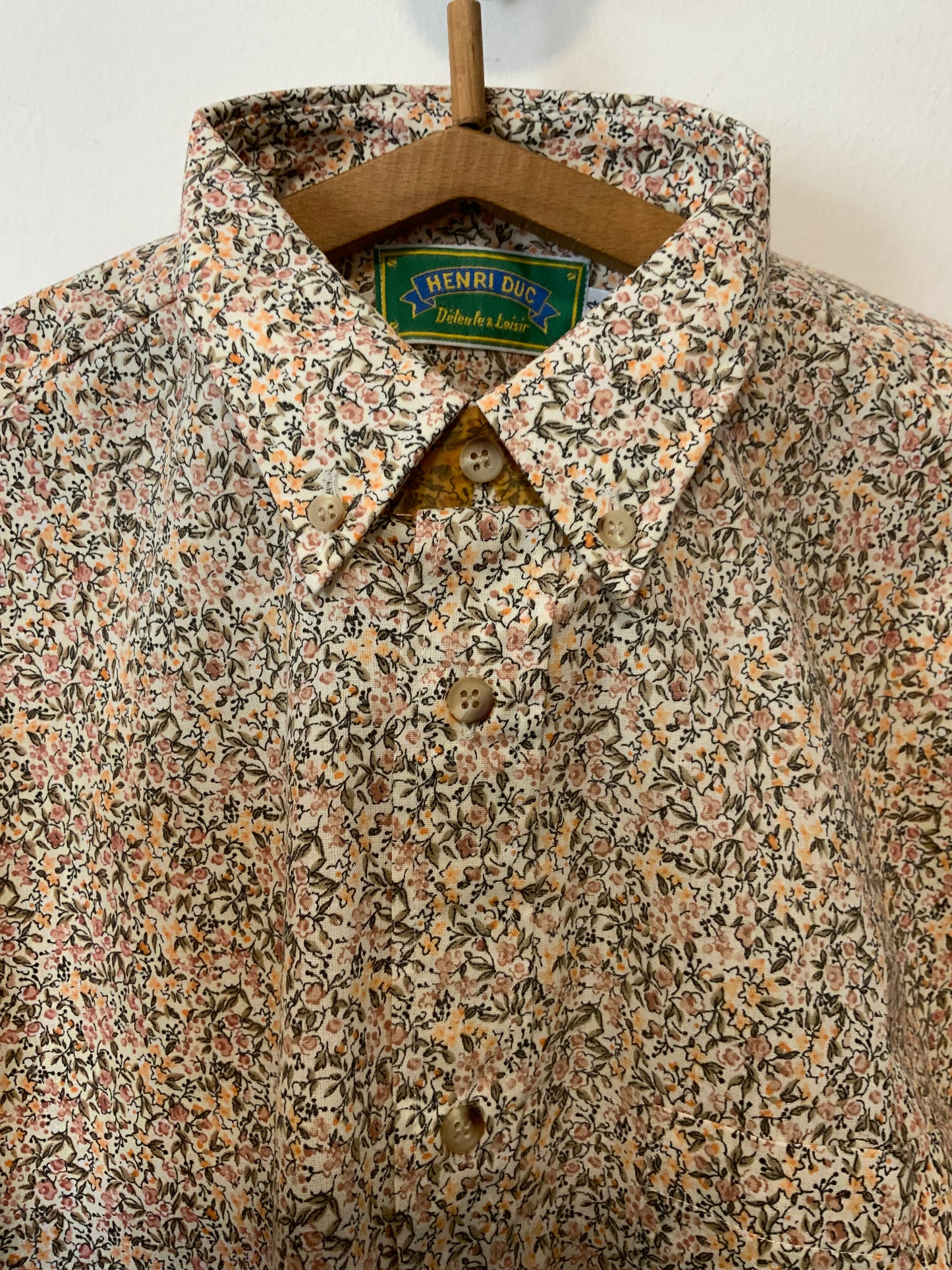Chemise Deadstock 1970 Duc France Vintage Fleurs Liberty
