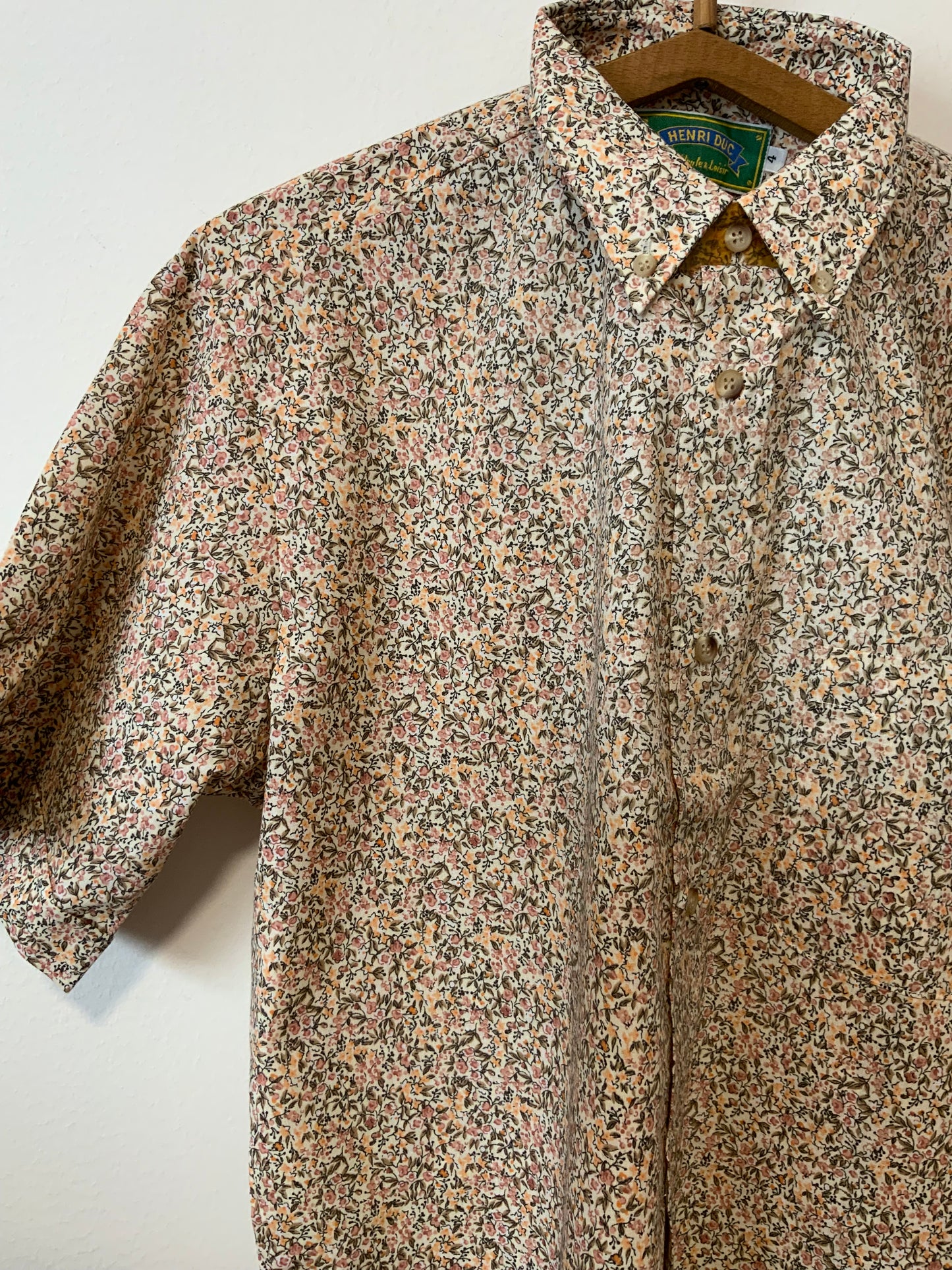 Chemise Deadstock 1970 Duc France Vintage Fleurs Liberty