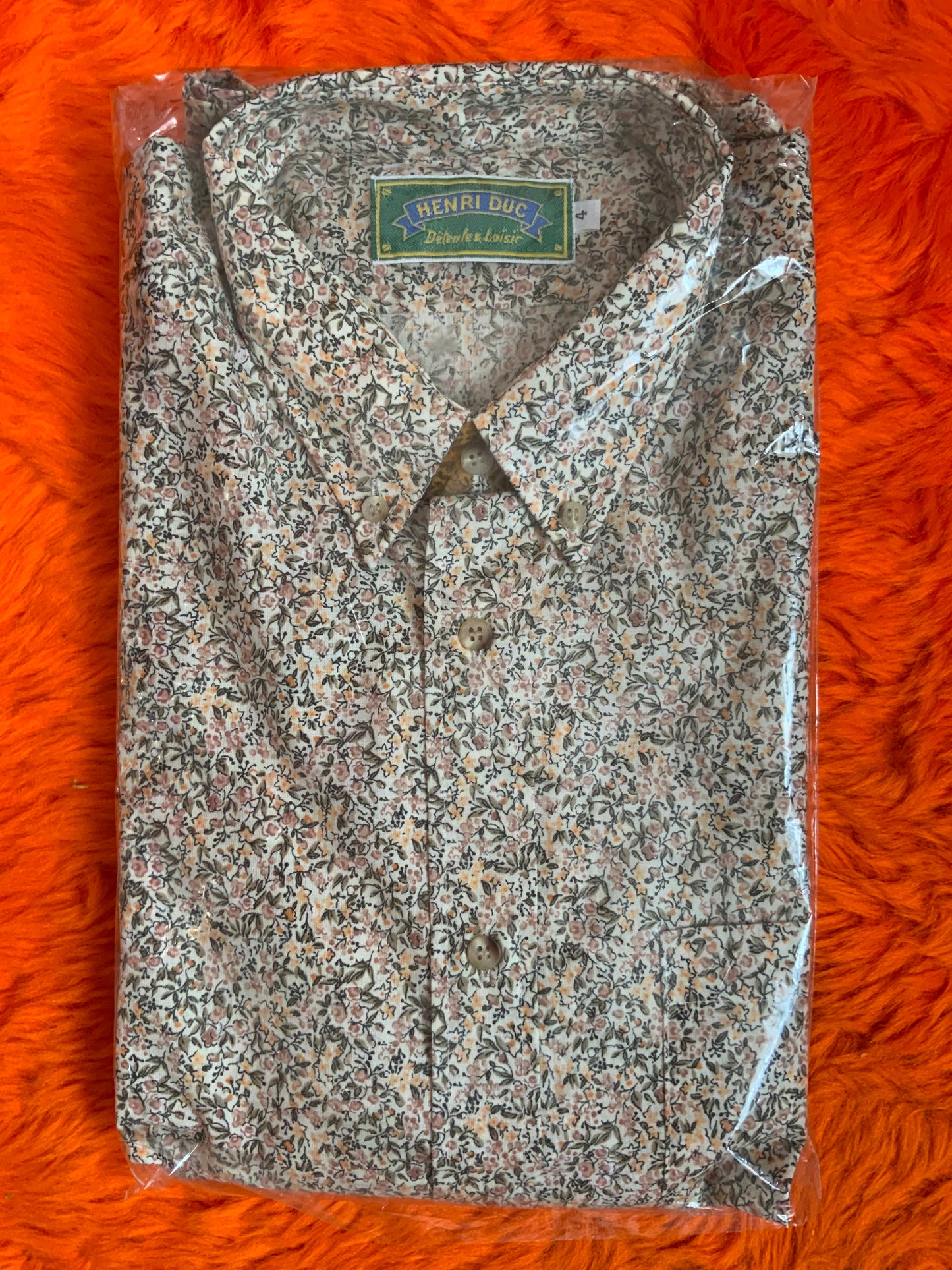 Chemise Deadstock 1970 Duc France Vintage Fleurs Liberty