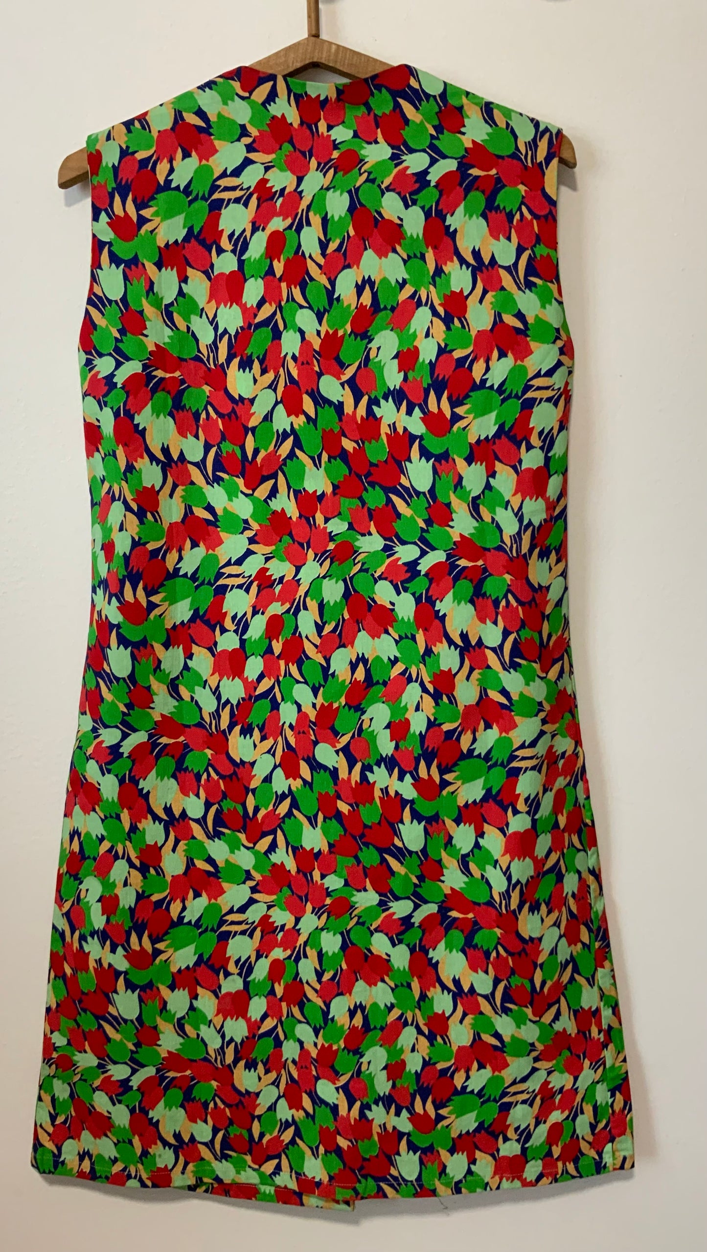 Robe boutonnée Deadstock Vintage 1970 A Fleurs tulipes Été