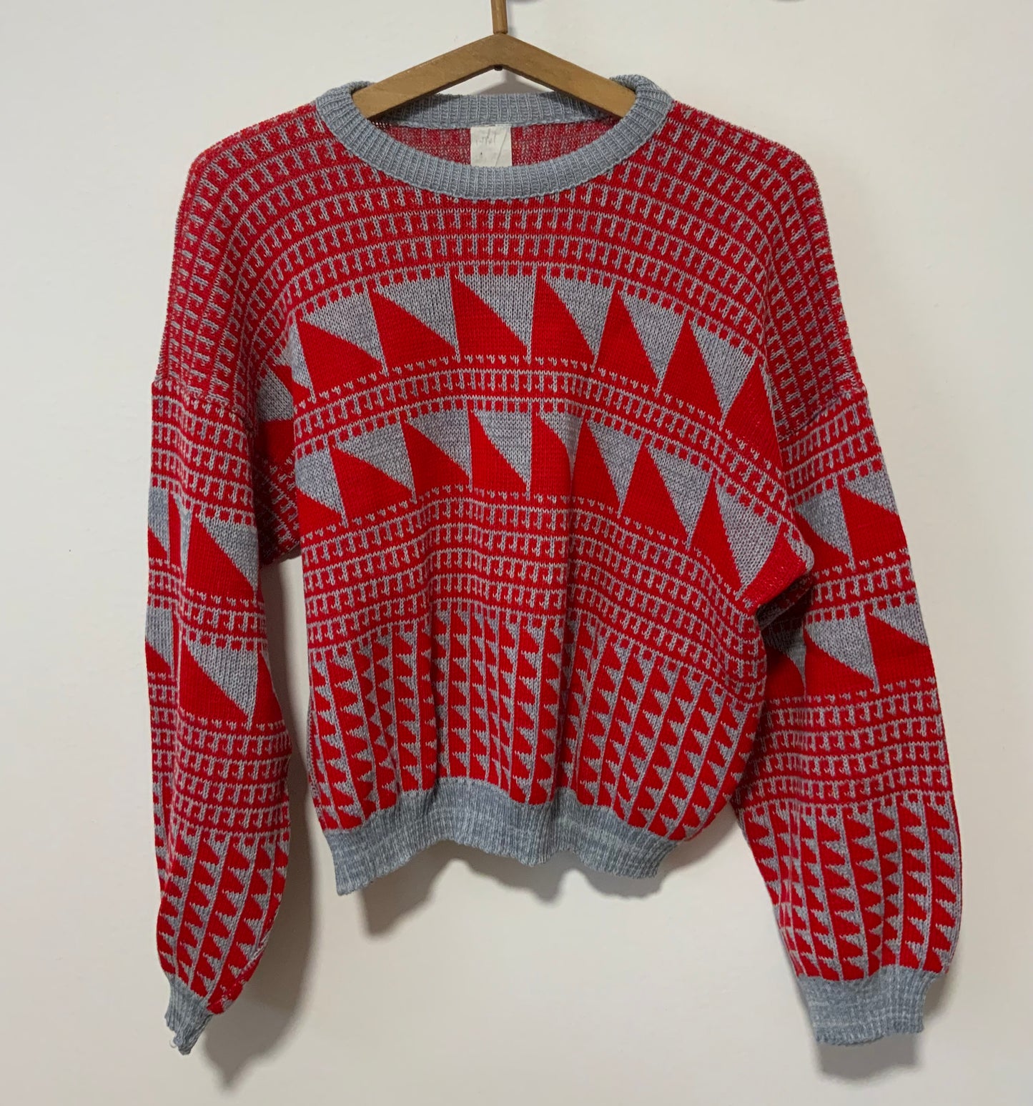 Pull Fun Vintage Eighties Motifs Géométriques France 1980