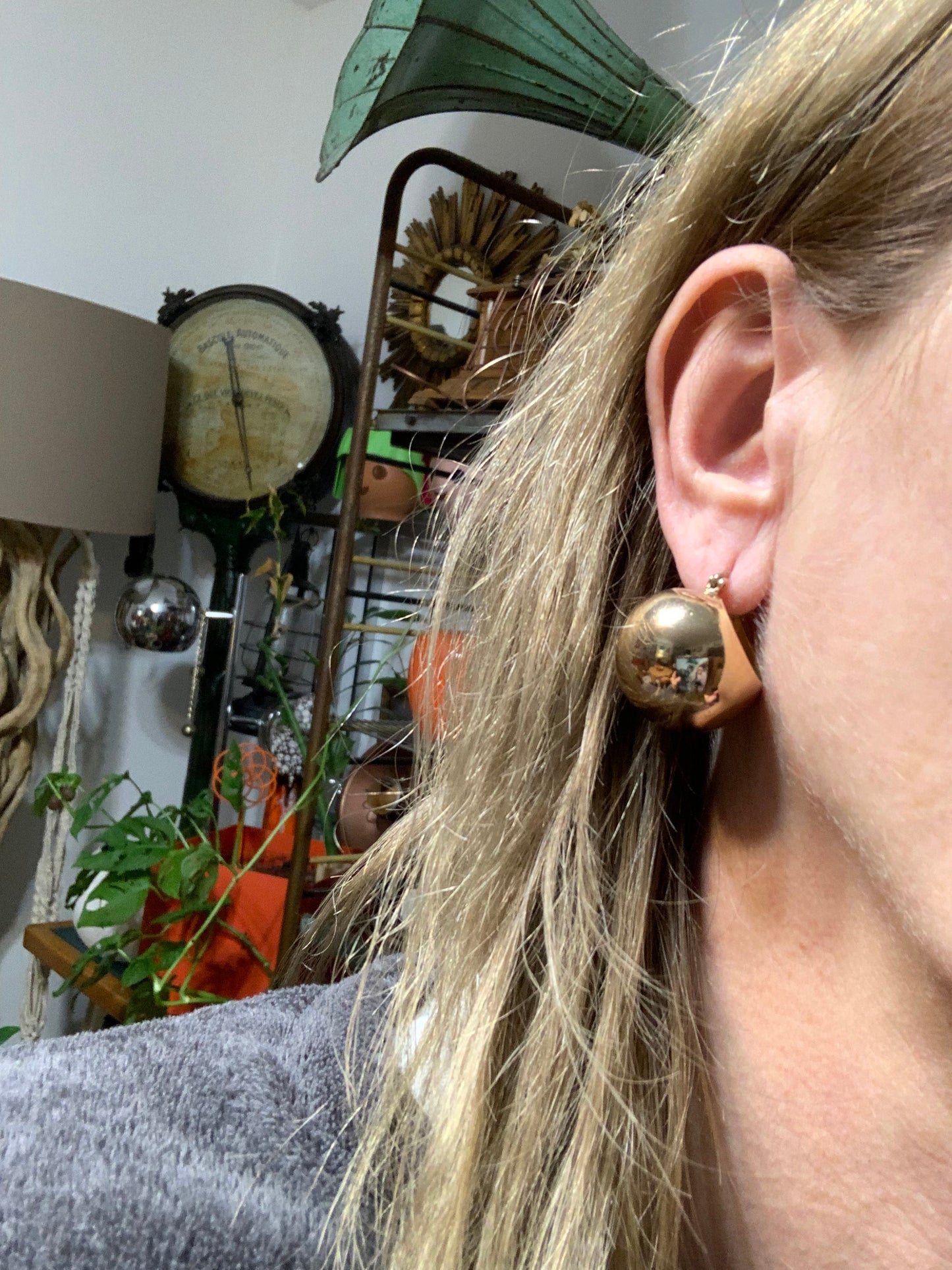 Boucles d’oreilles Vintage 2000 Boules Dorées