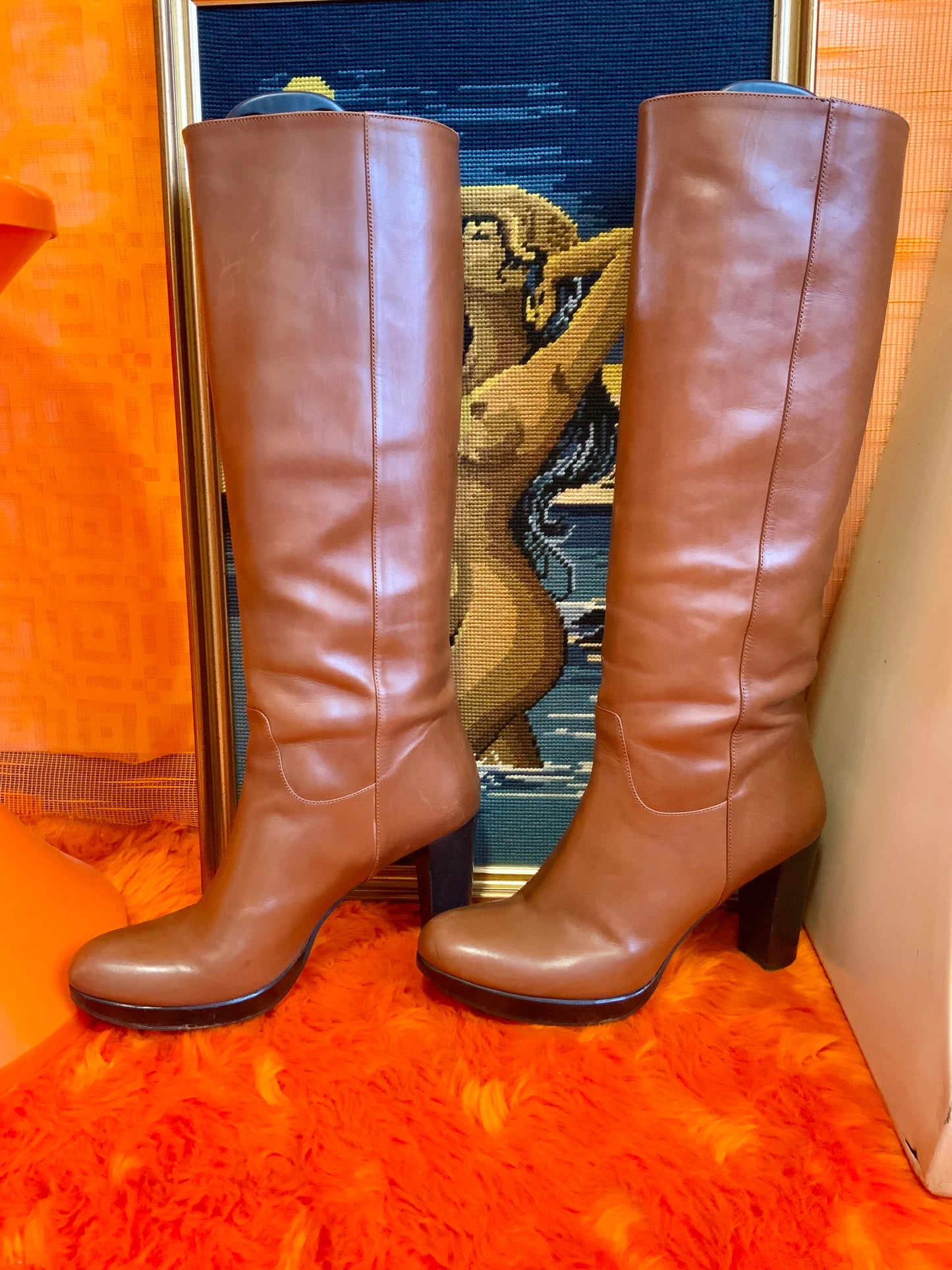 Superbes bottes Carel Cuir Italy Vintage