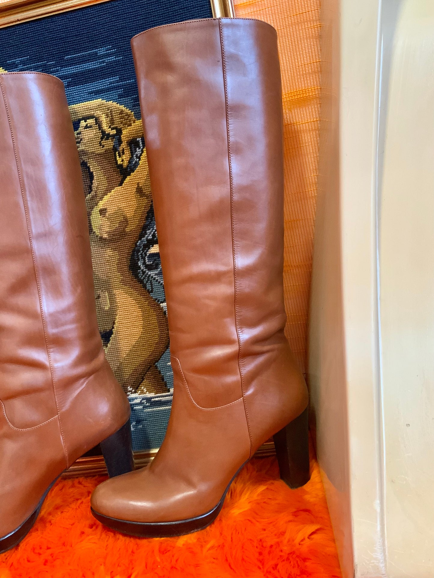 Superbes bottes Carel Cuir Italy Vintage