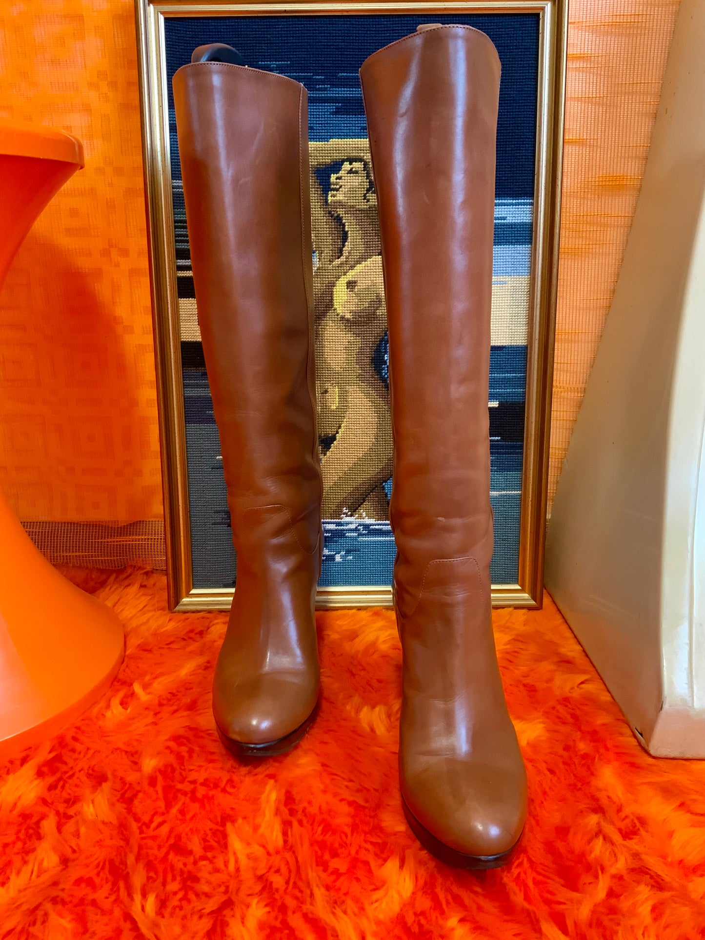 Superbes bottes Carel Cuir Italy Vintage