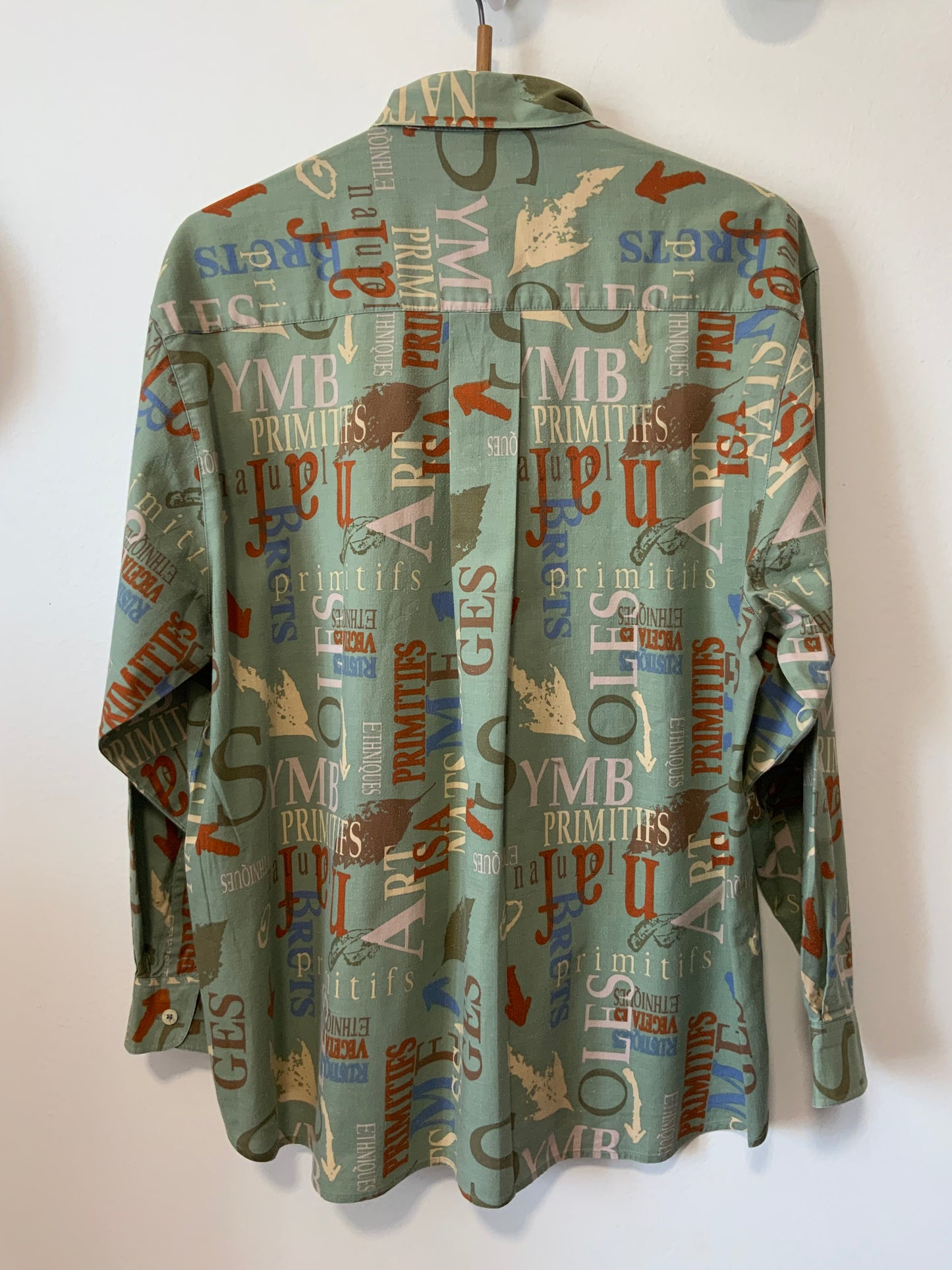 Chemise Kaki Motifs Naf Naf 1990 Vintage