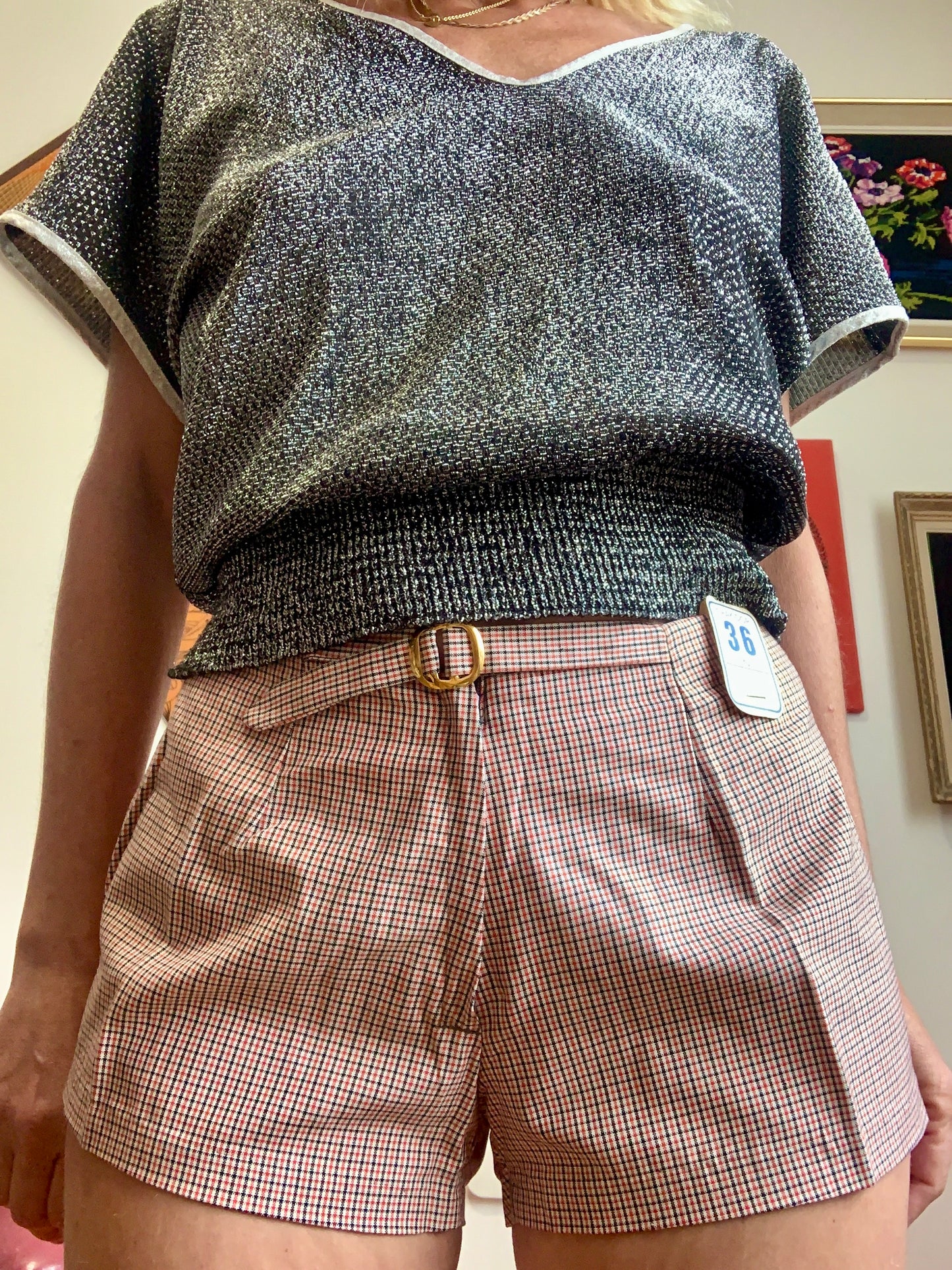 Mini short à carreaux Vintage 1970 Trop mignon