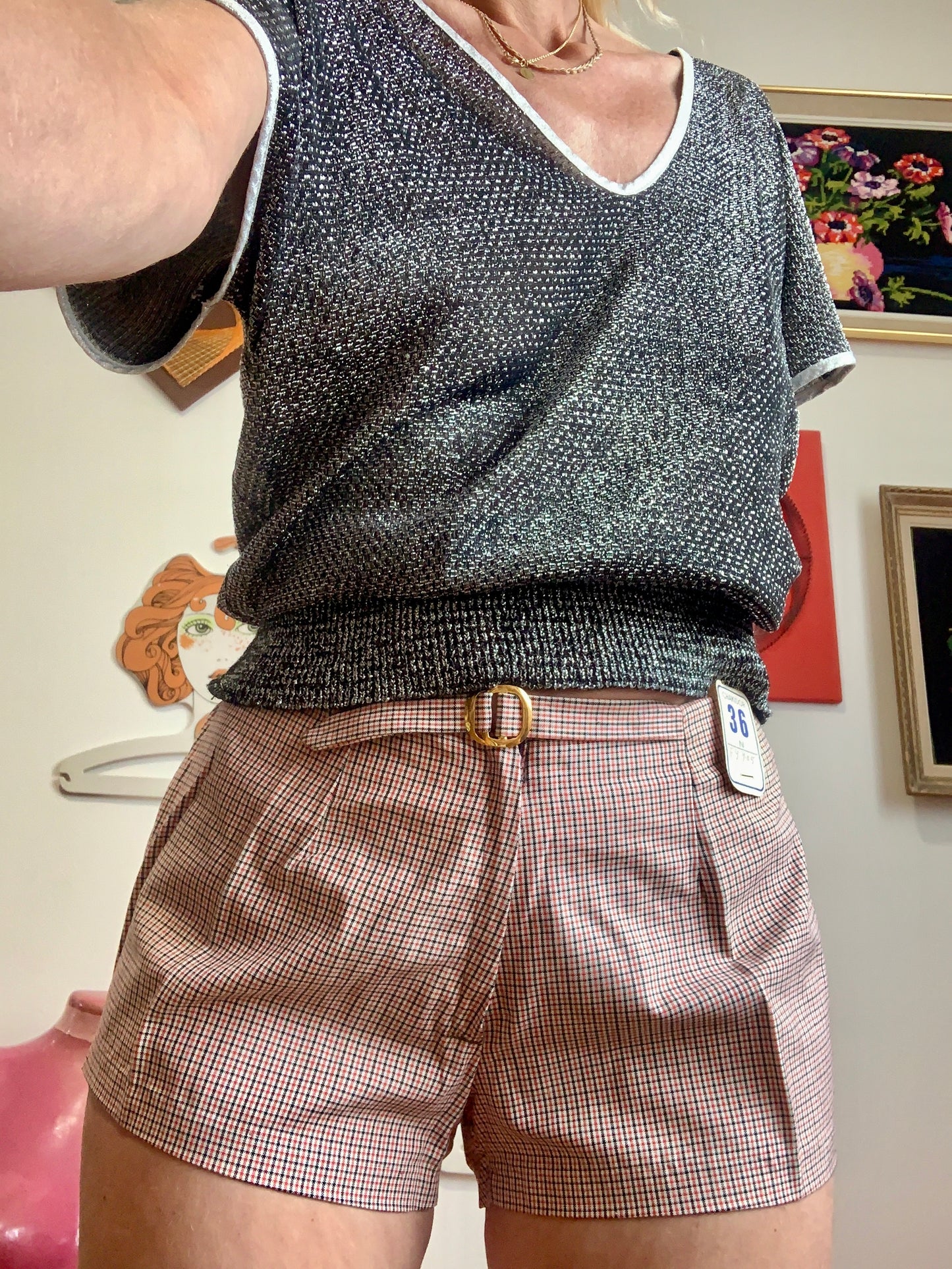 Mini short à carreaux Vintage 1970 Trop mignon