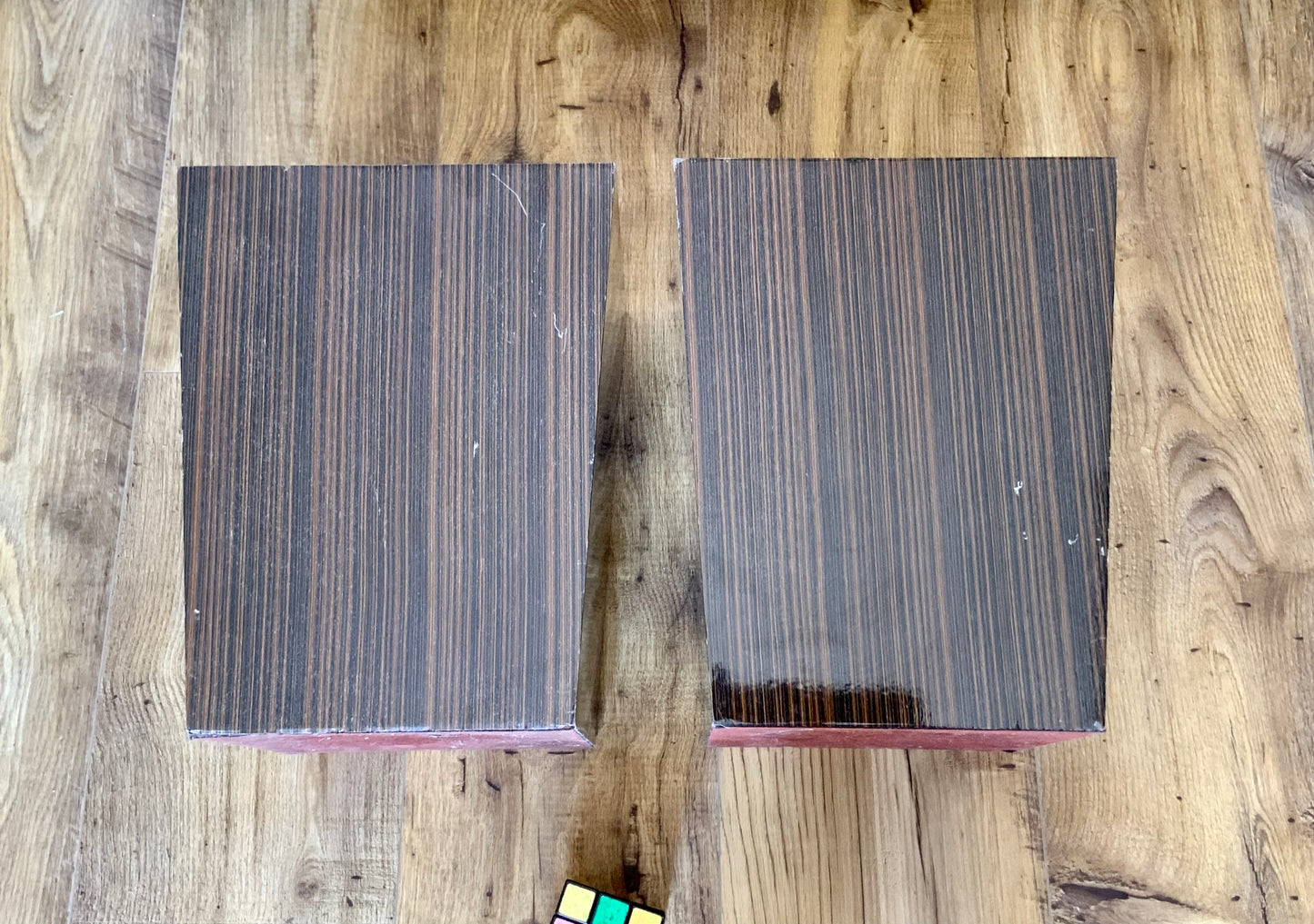 2 Grands Pots Marron Formica et Velours Vintage 1960/70 Design