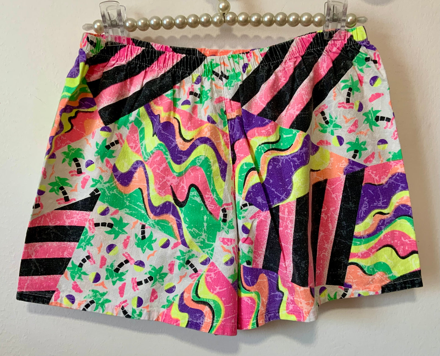 Short Caleçon Vintage France Fluo 1980 Fun Formes géométriques