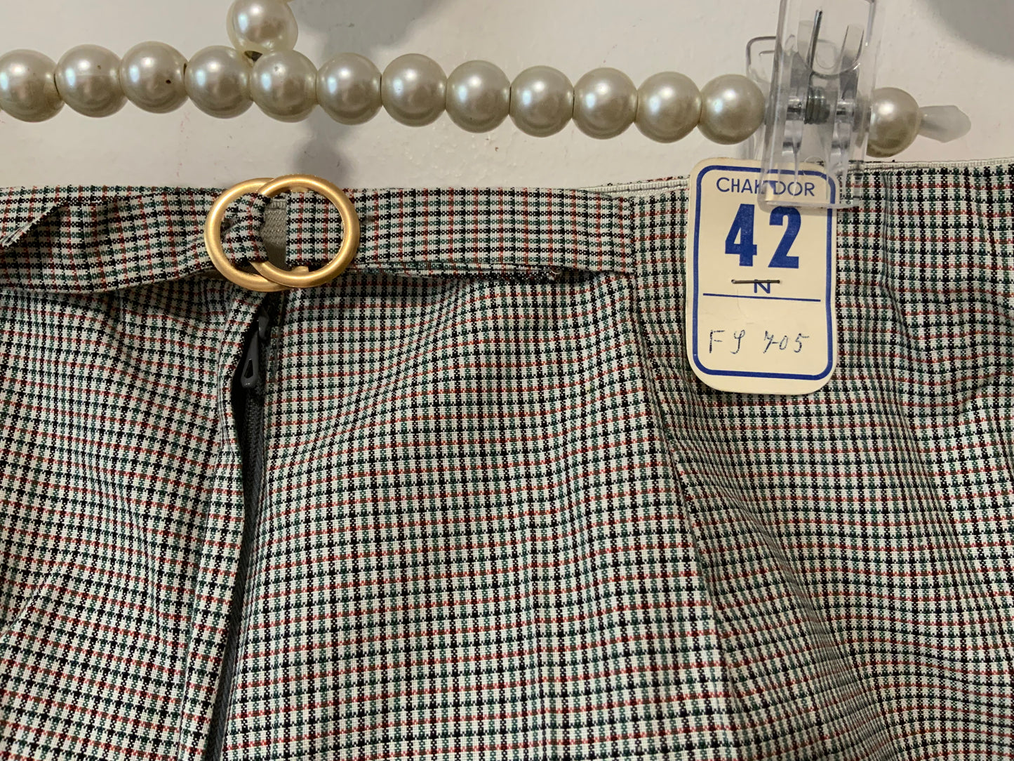 Mini Short à carreaux Vintage 1970 Seventies Deadstock