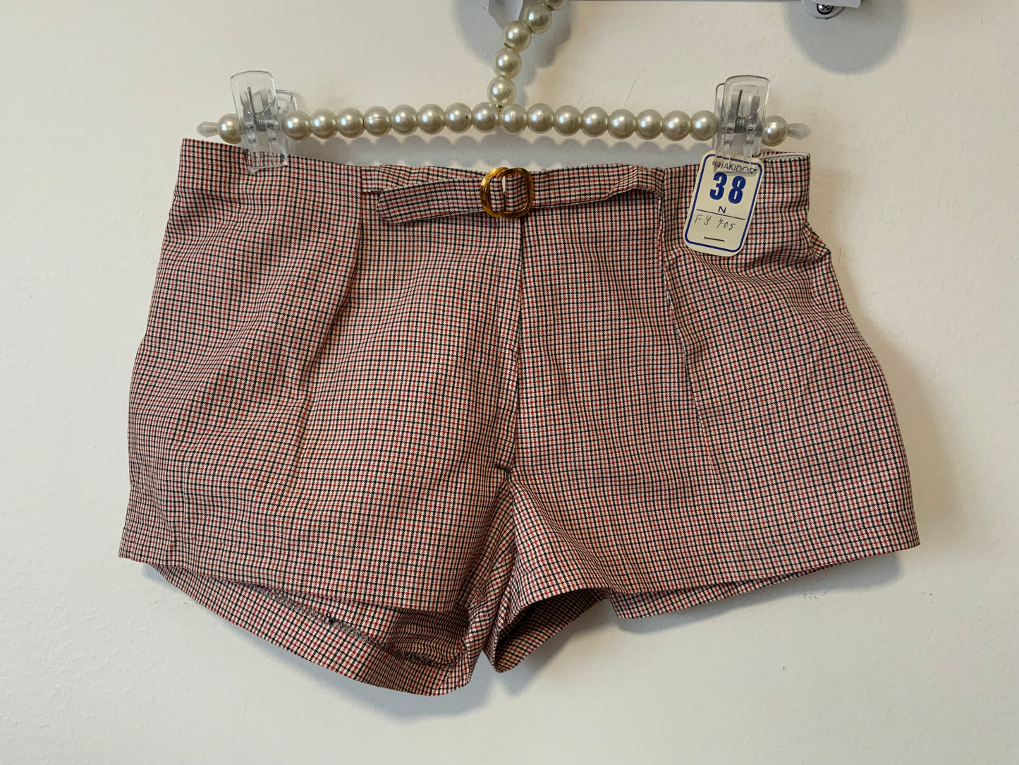 Mini short à carreaux Seventies Vintage Neuf