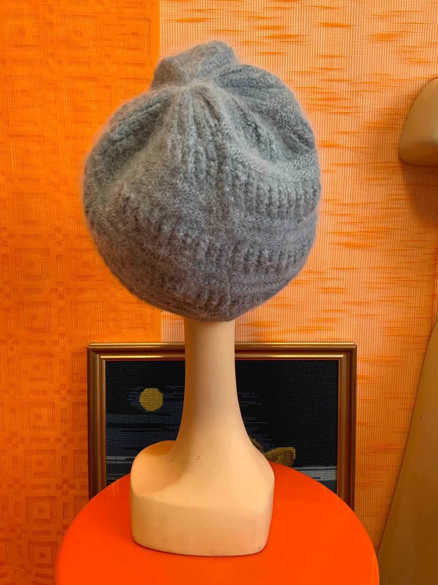 Grande Casquette Gavroche Laine Angora Vintage