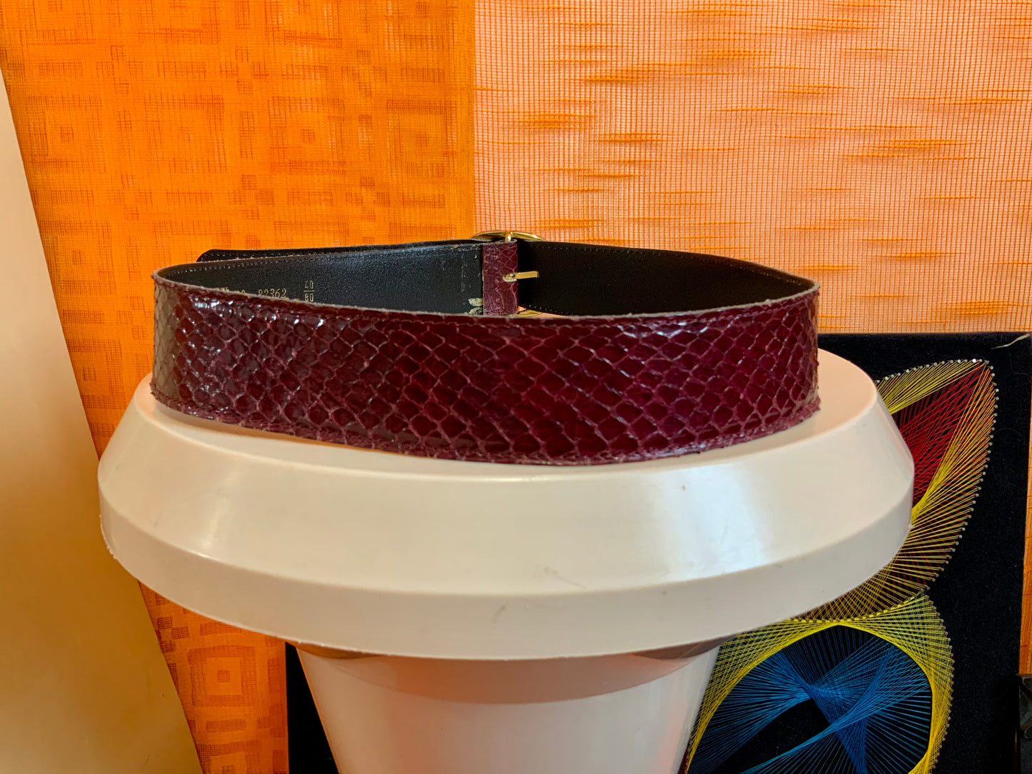 Ceinture en cuir de serpent véritable Made in France 1960 Vintage