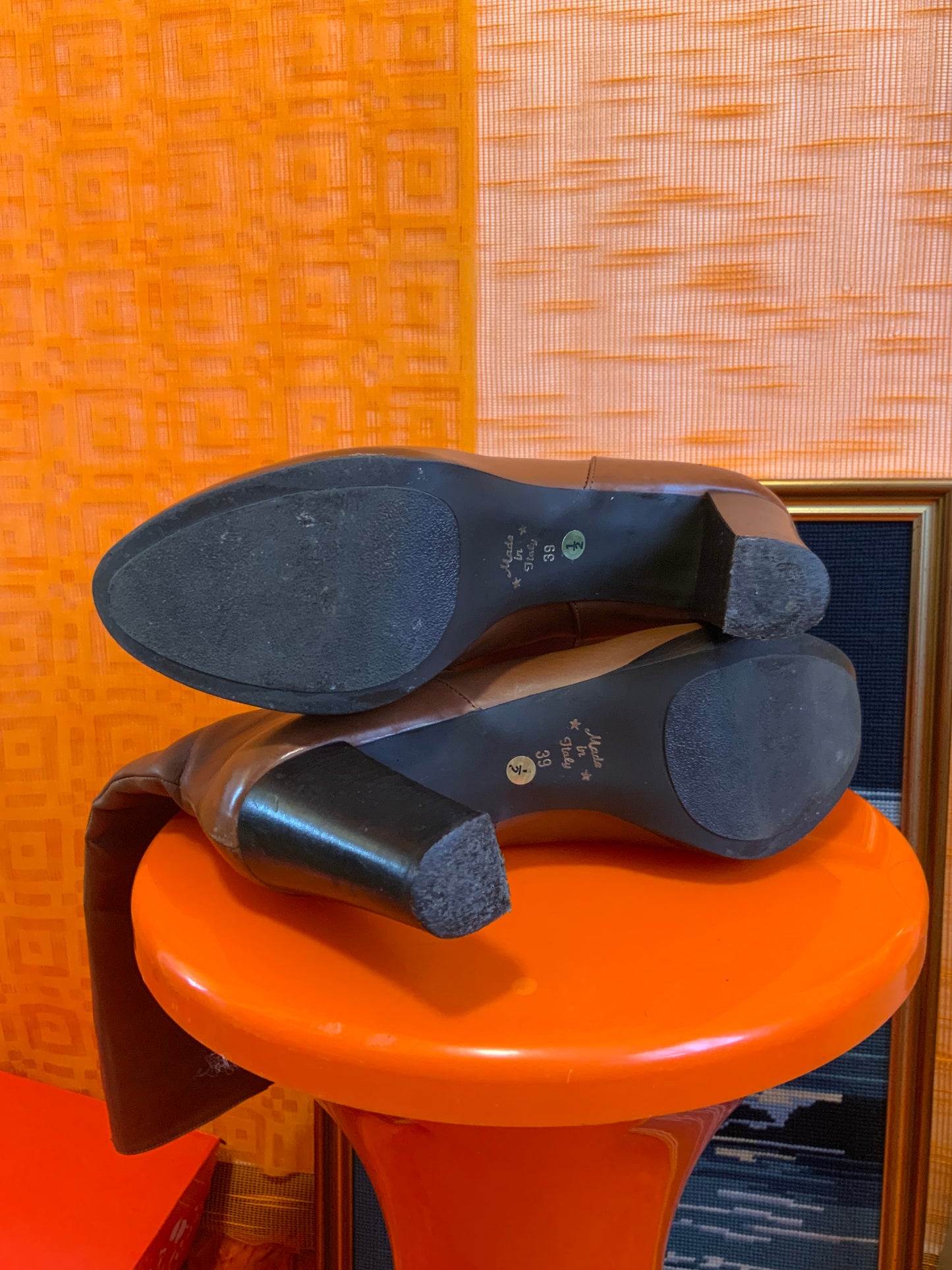 Superbes bottes Carel Cuir Italy Vintage