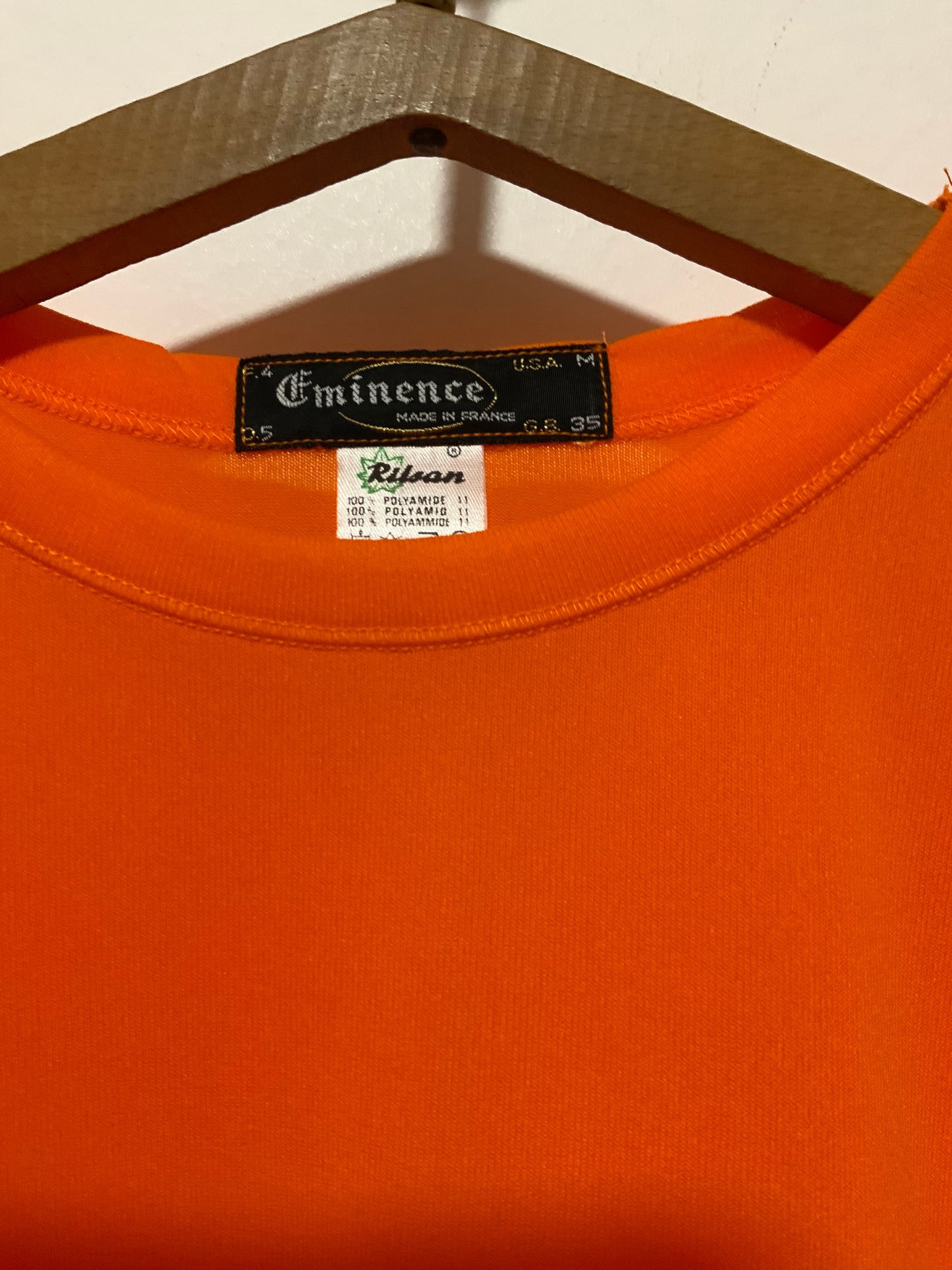 T shirt Eminence Orange Neuf 1970