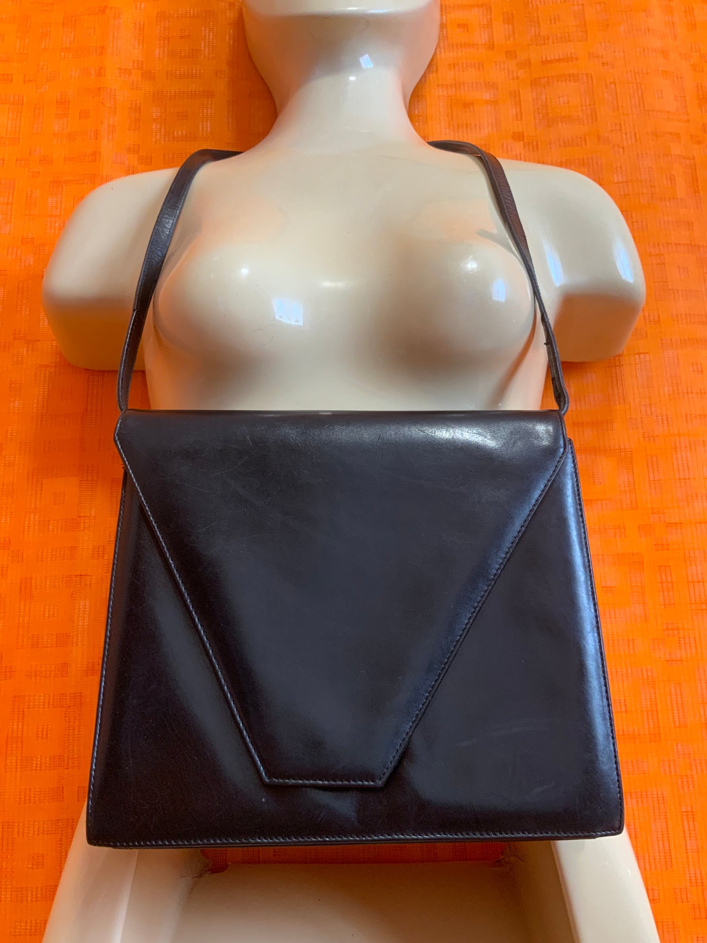 Sac à main en cuir noir Vintage France Luxe Preciosa