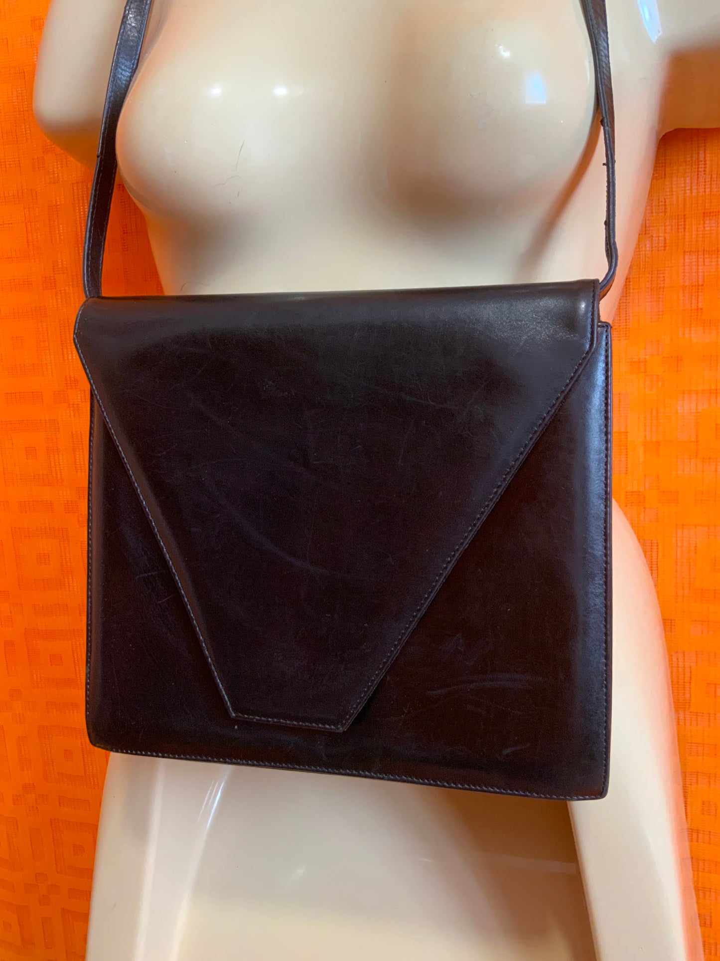 Sac à main en cuir noir Vintage France Luxe Preciosa