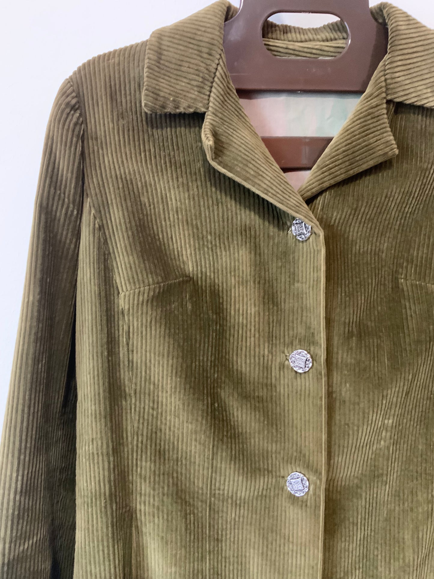 Veste Velours Ancienne Vintage Création faites à la main Couture Velours côtelé