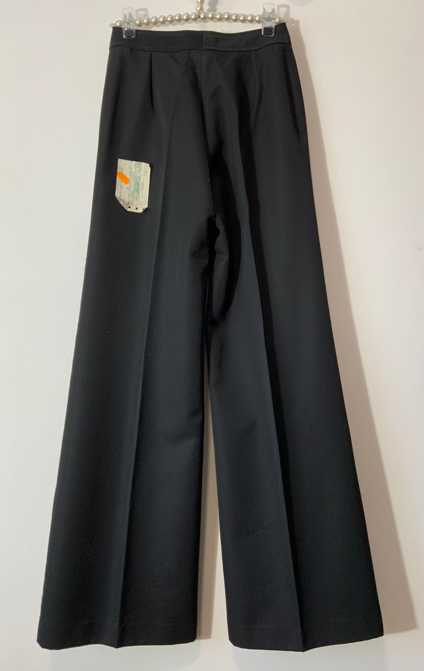 Pantalon Pattes d’éléphant Coupe sublime Noir Vintage 1970 France
