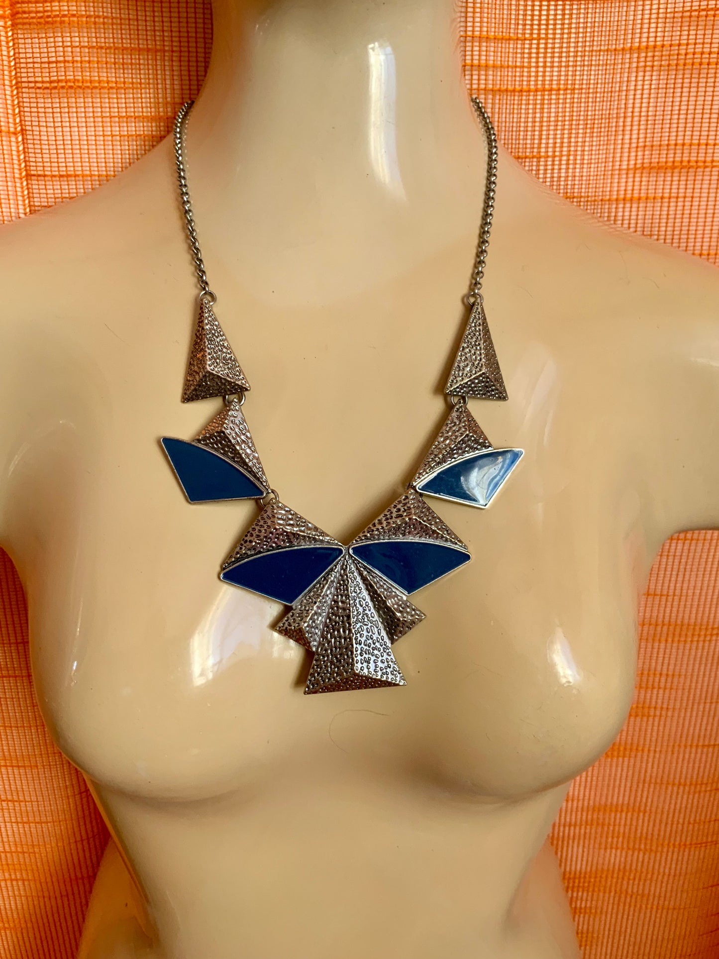 Collier métal argenté Vintage 2000 Façon 80’