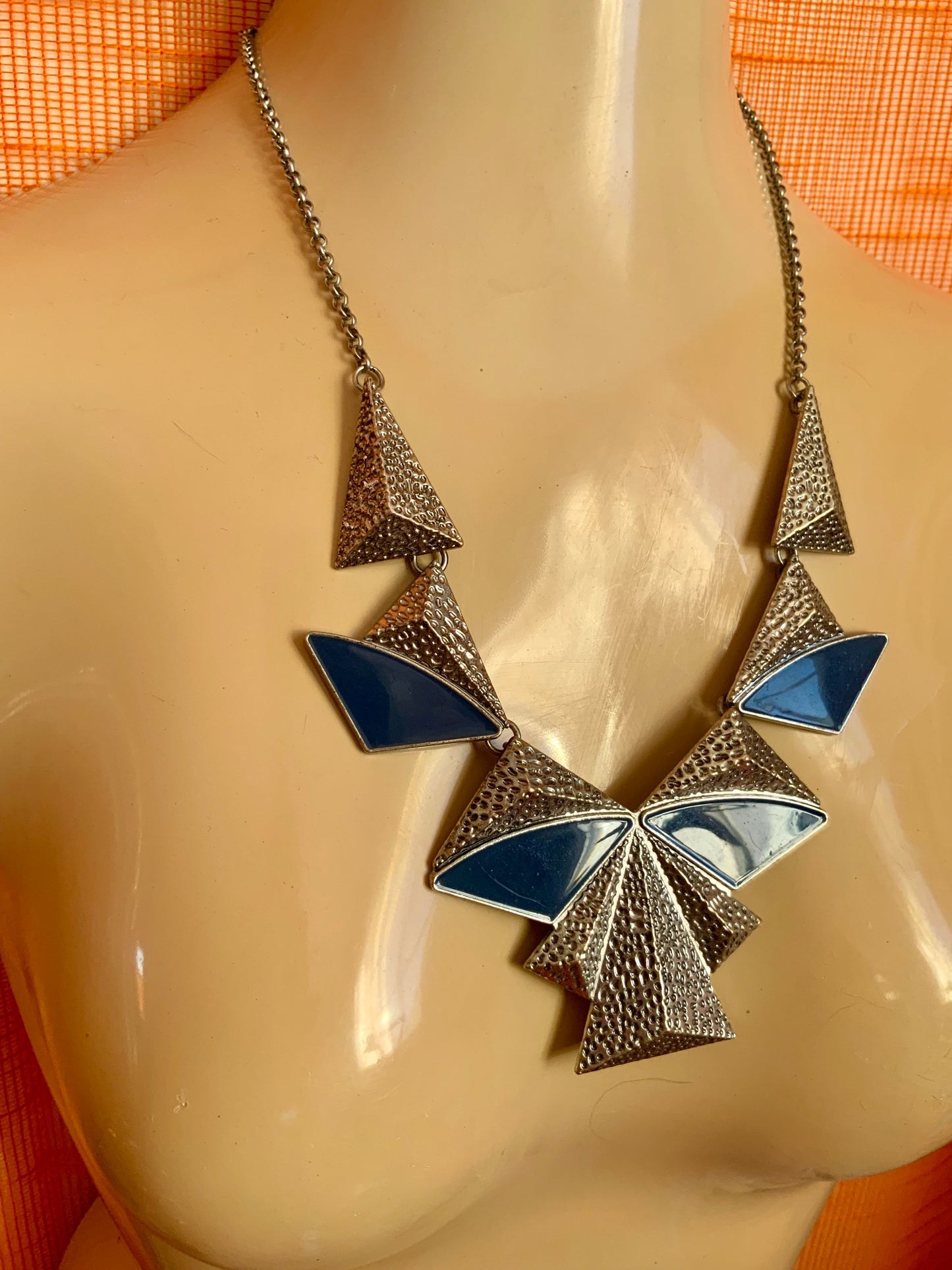 Collier métal argenté Vintage 2000 Façon 80’