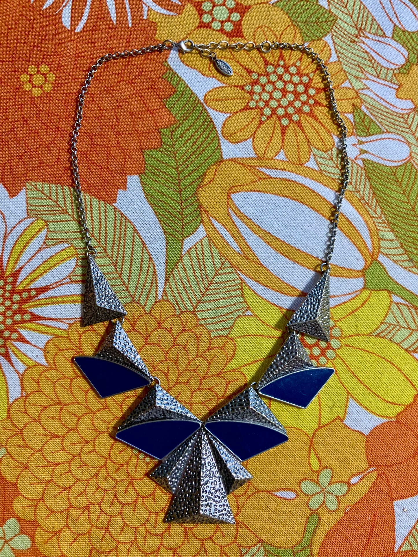 Collier métal argenté Vintage 2000 Façon 80’