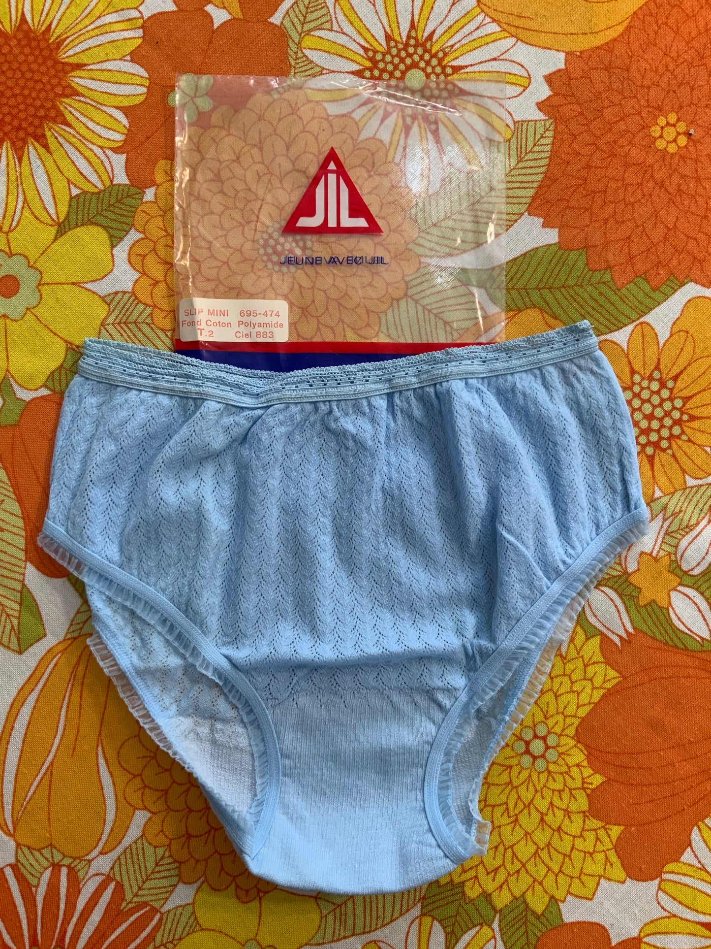 Culotte dentelle bleue Neuve 1970 Vintage Jil