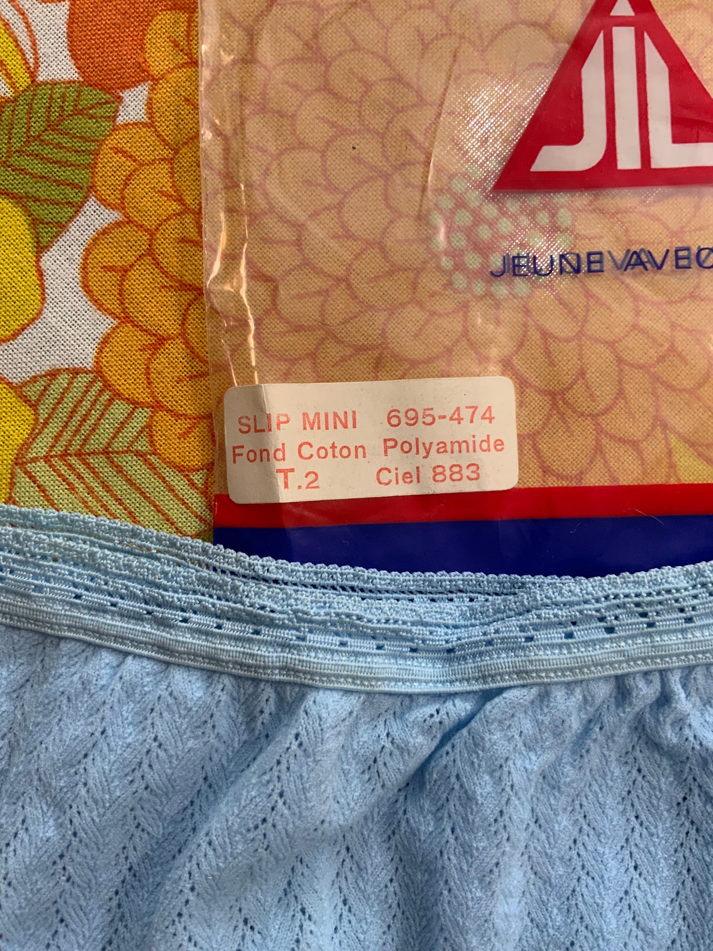 Culotte dentelle bleue Neuve 1970 Vintage Jil