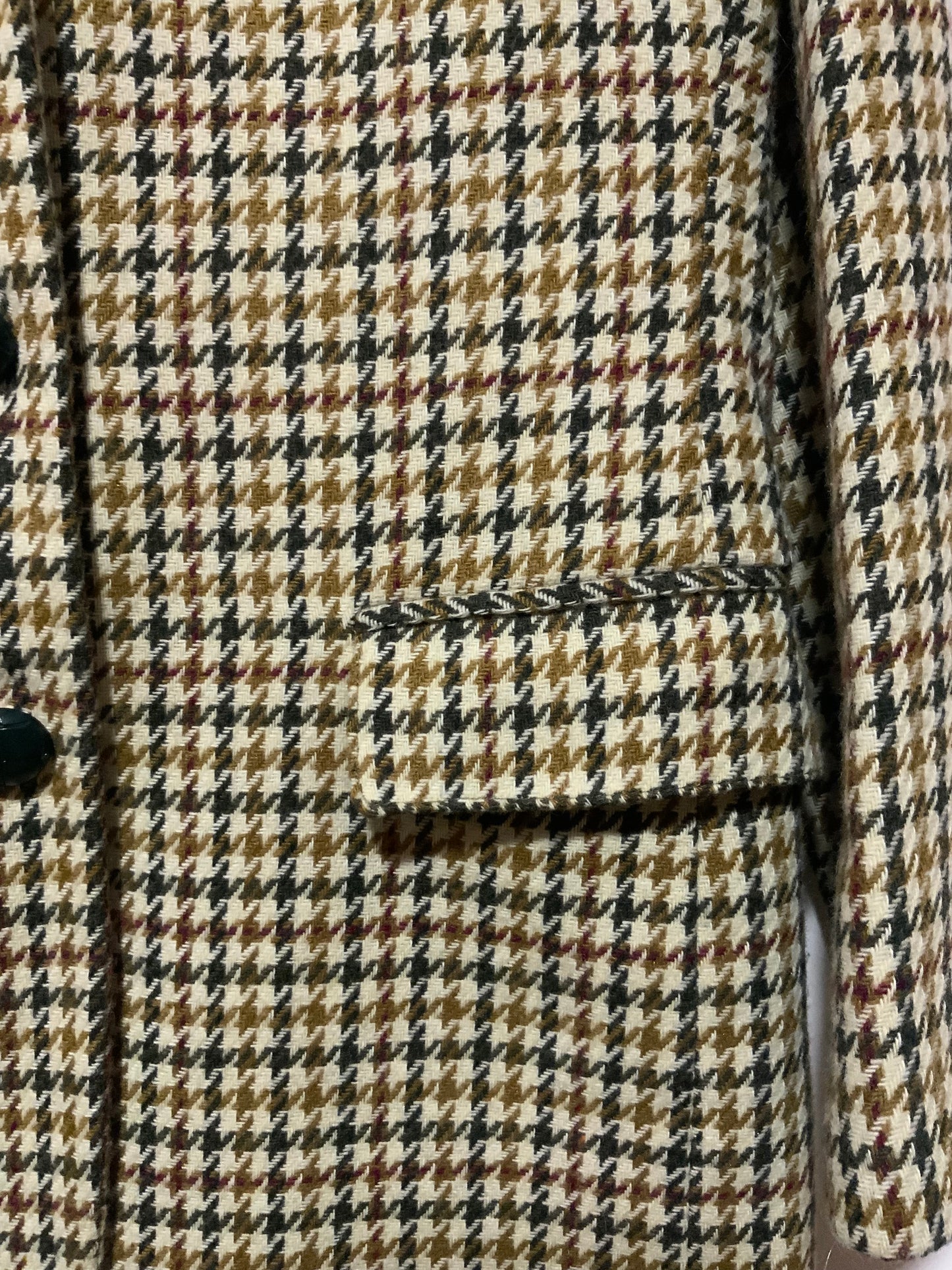 Veste à carreaux pieds de poule Laine Vintage 1990 Chic et Classe
