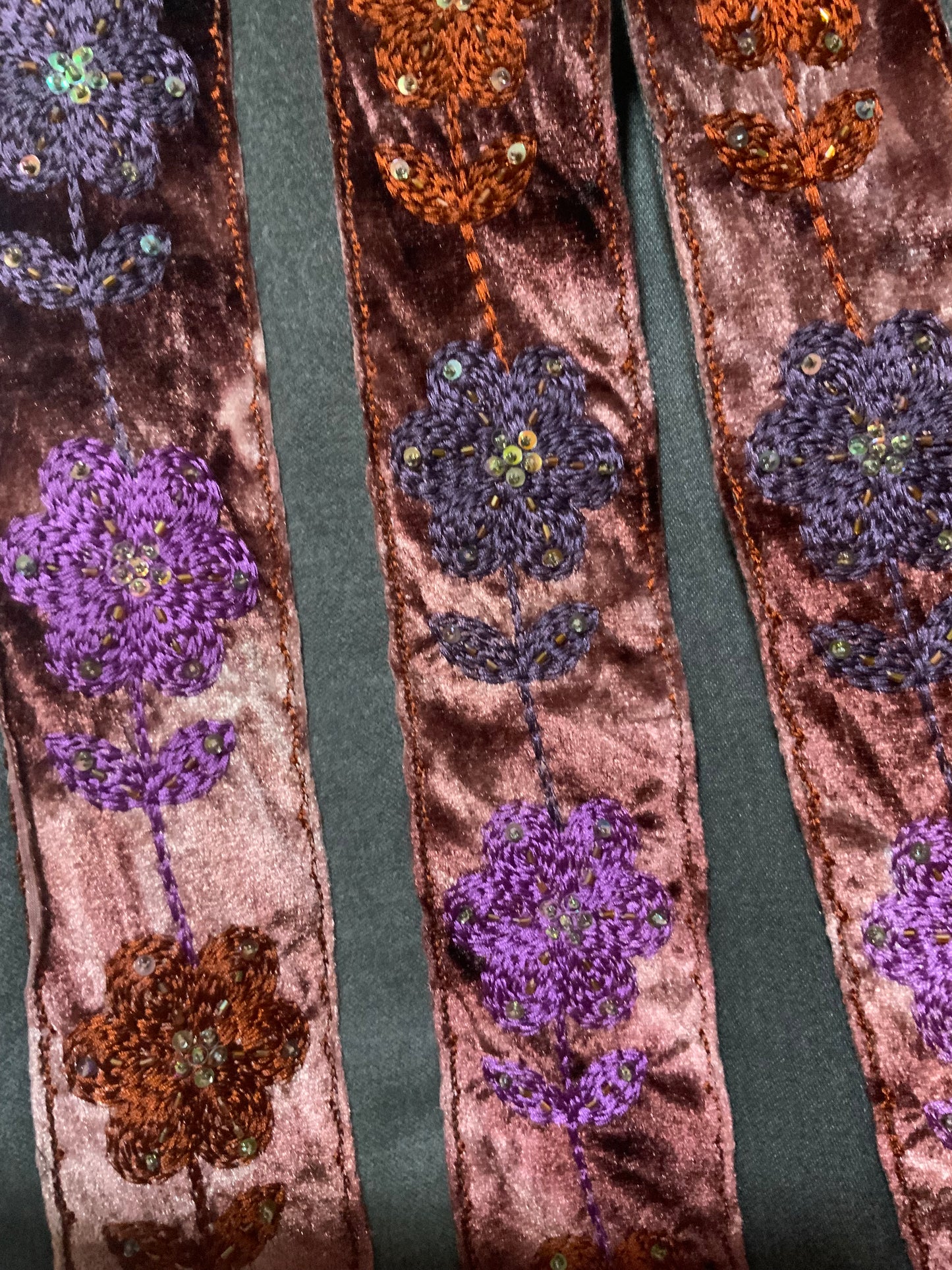 Boléro Gilet Velours A fleurs France Vintage 1990
