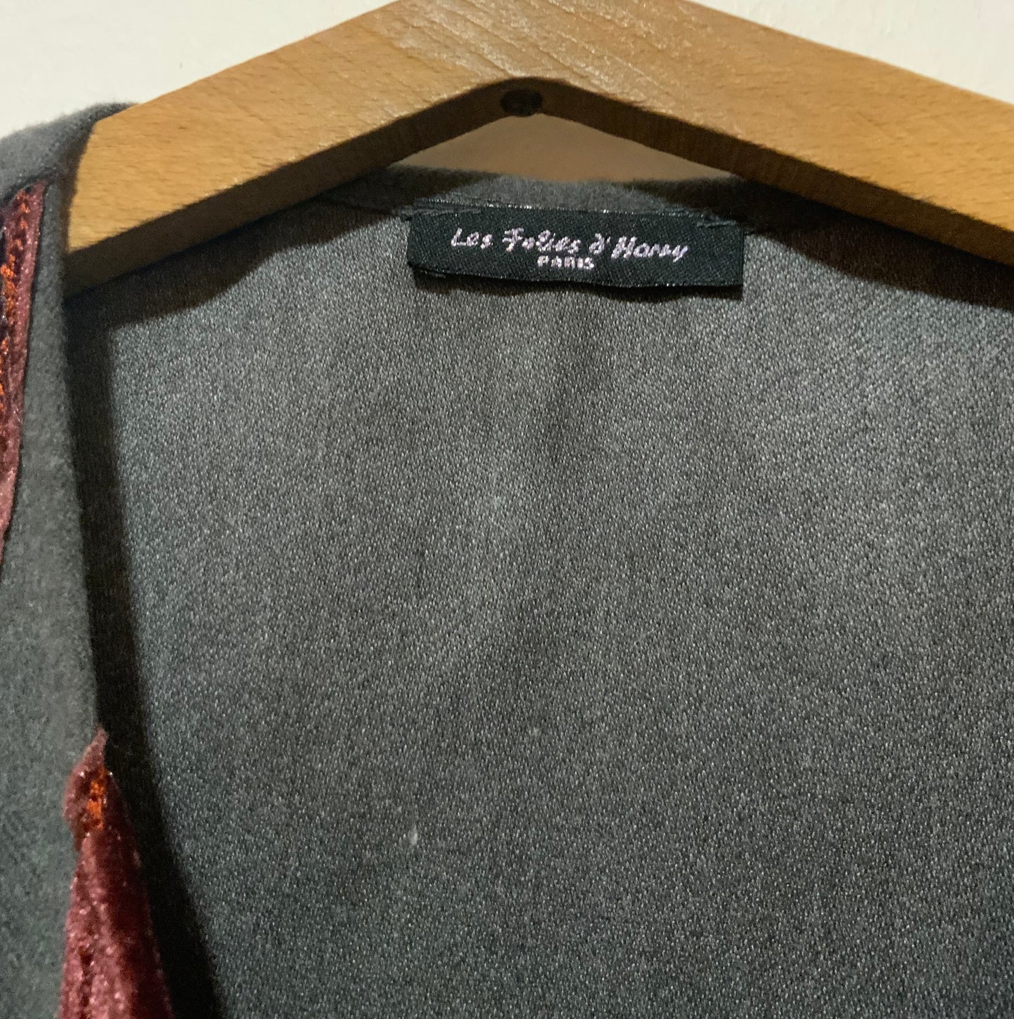Boléro Gilet Velours A fleurs France Vintage 1990