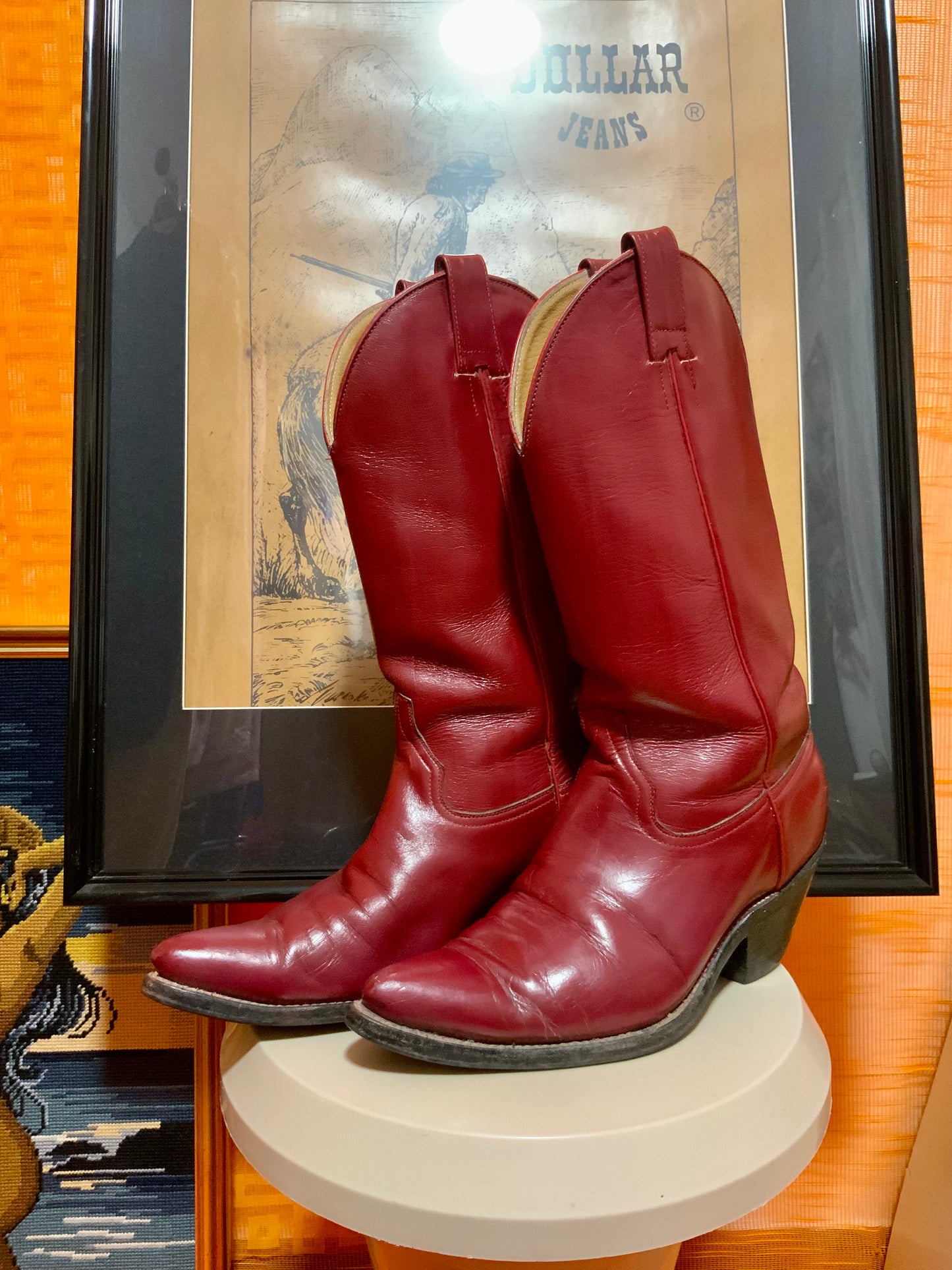 Superbes bottes Santiags rouges Confection Mexique Botas Fox