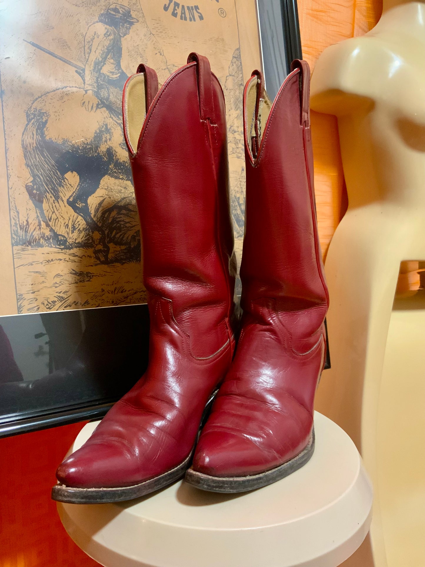 Superbes bottes Santiags rouges Confection Mexique Botas Fox