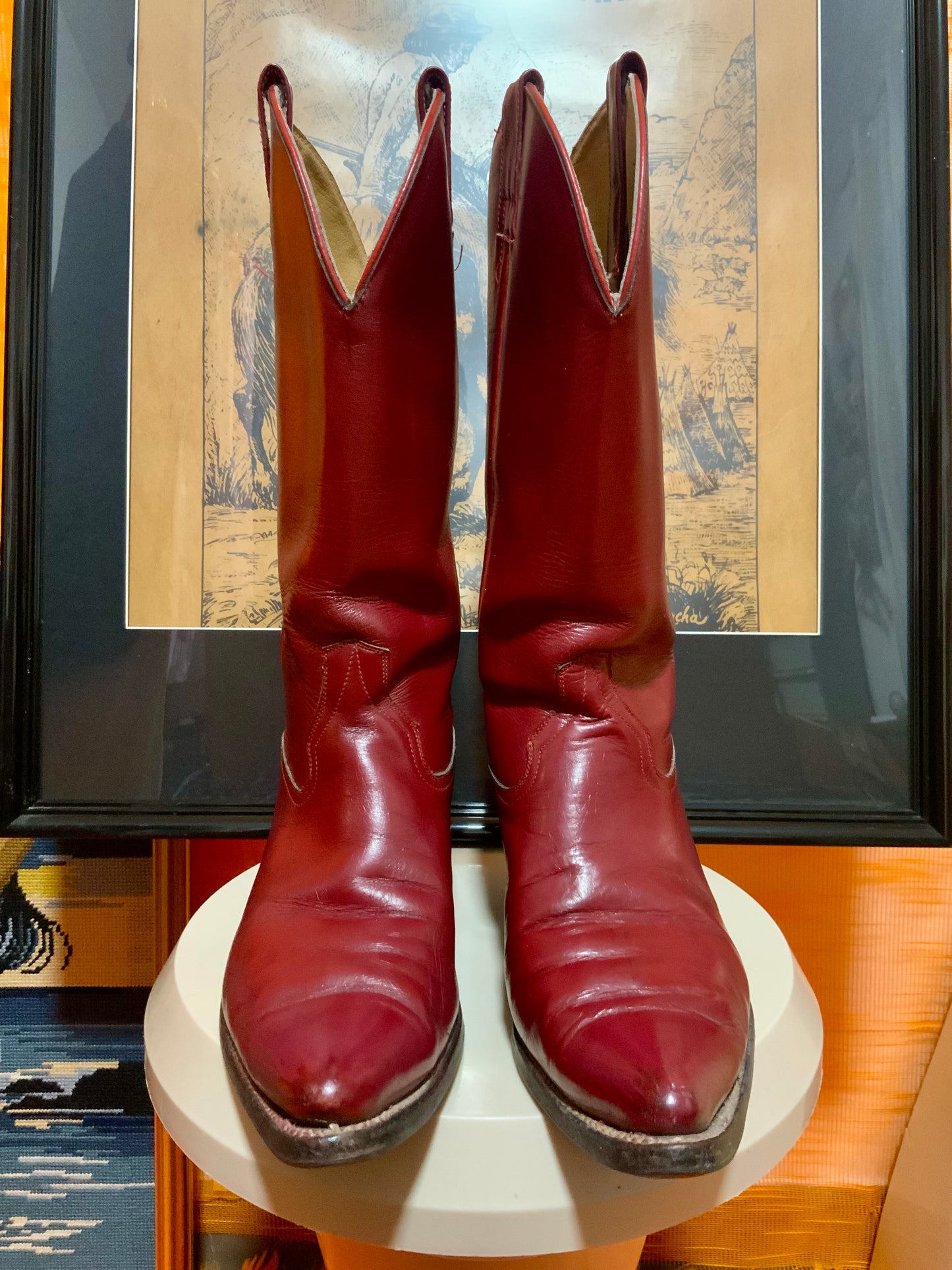 Superbes bottes Santiags rouges Confection Mexique Botas Fox