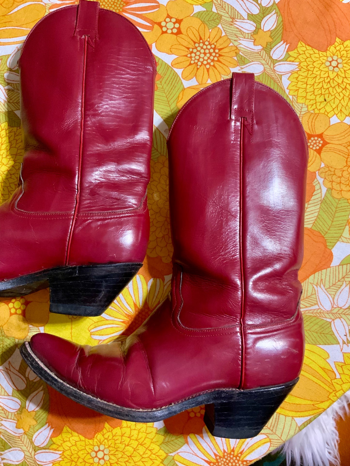 Superbes bottes Santiags rouges Confection Mexique Botas Fox