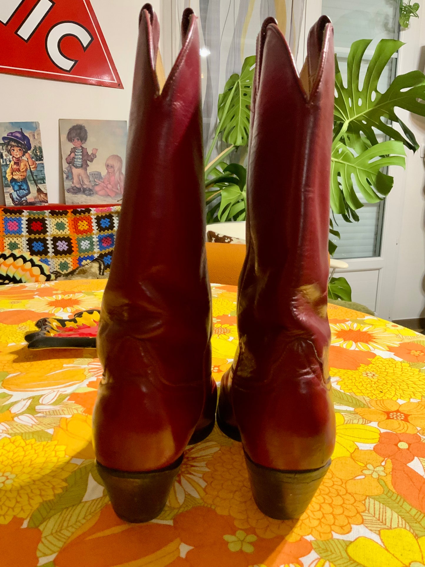 Superbes bottes Santiags rouges Confection Mexique Botas Fox