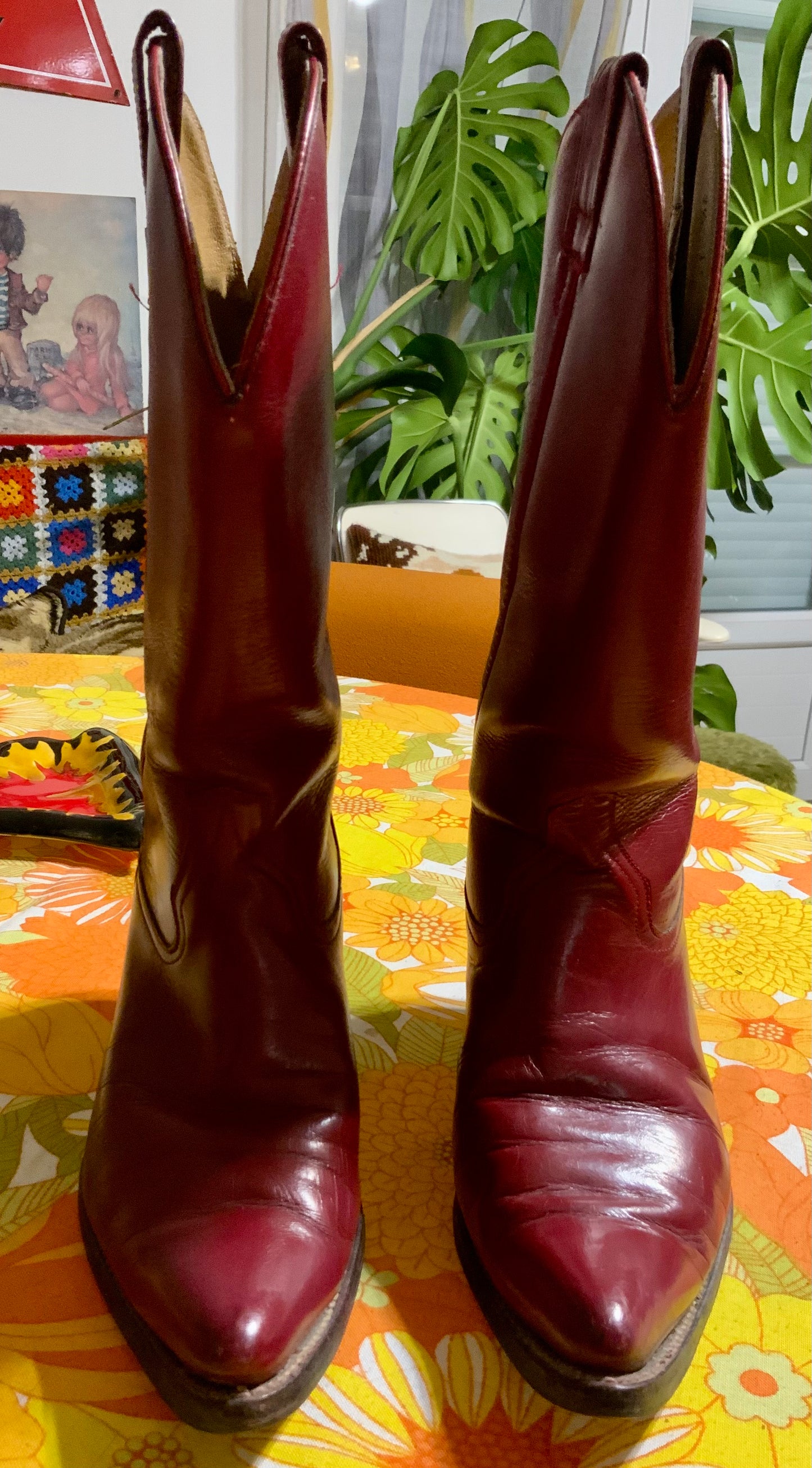 Superbes bottes Santiags rouges Confection Mexique Botas Fox