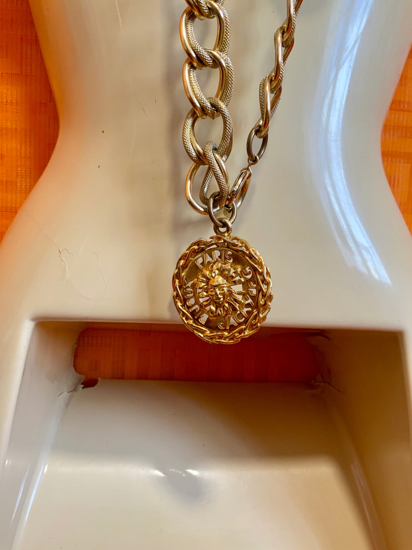 Magnifique Ceinture Chaîne / Collier Vintage 90 de chez Jacky de G. France Paris