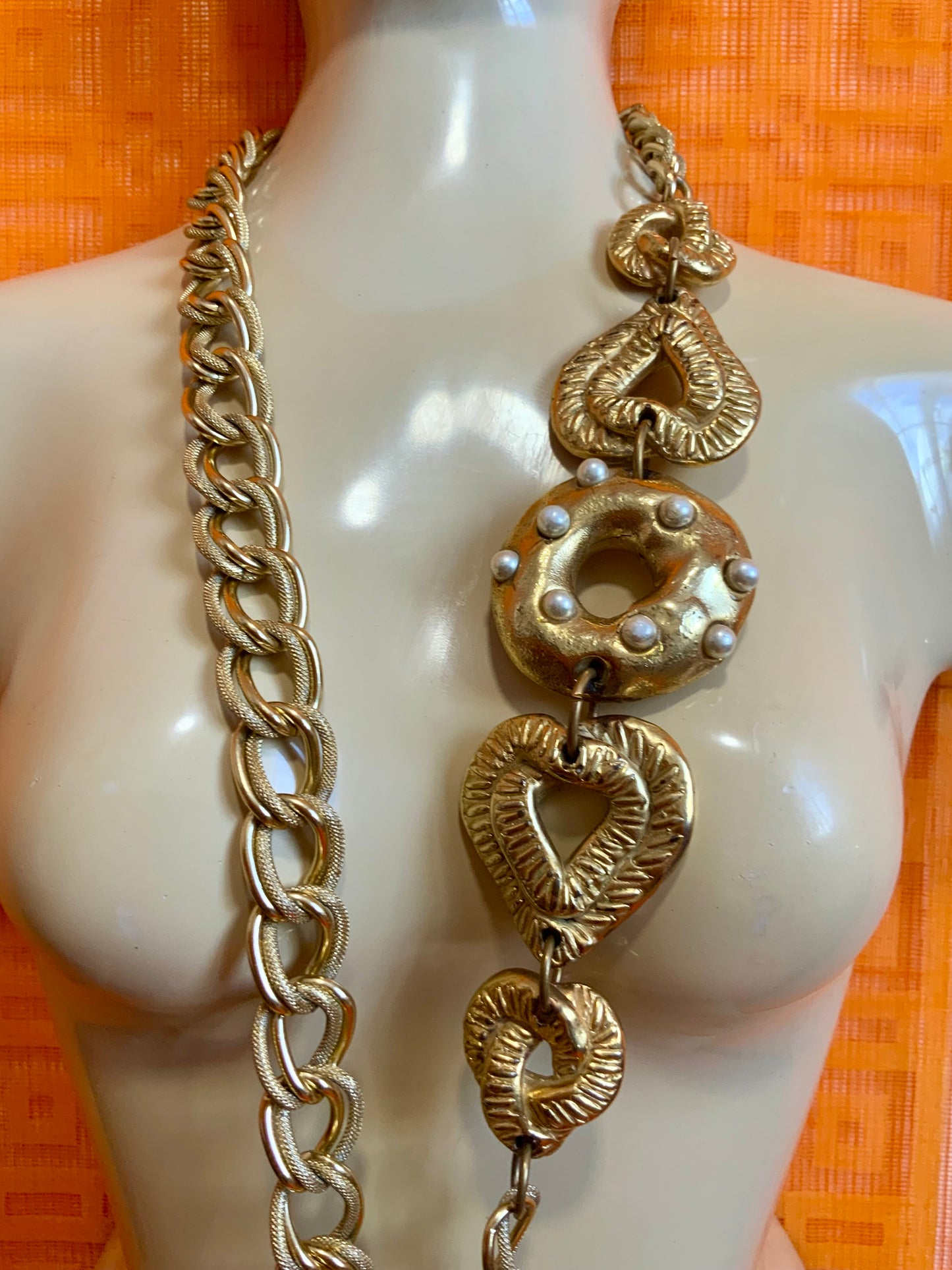 Magnifique Ceinture Chaîne / Collier Vintage 90 de chez Jacky de G. France Paris