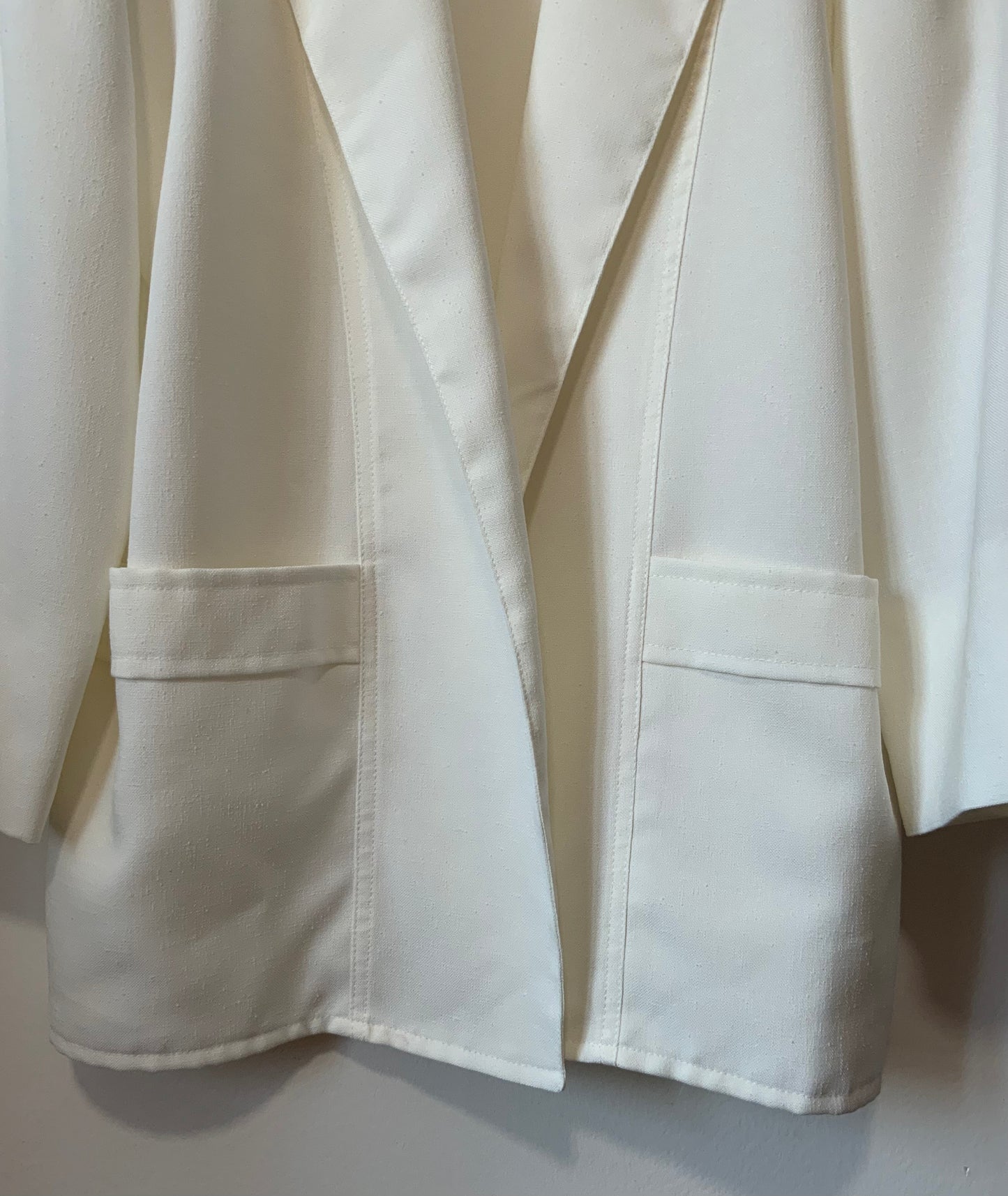 Veste blanche Longue avec épaulettes Chic Vintage 1980