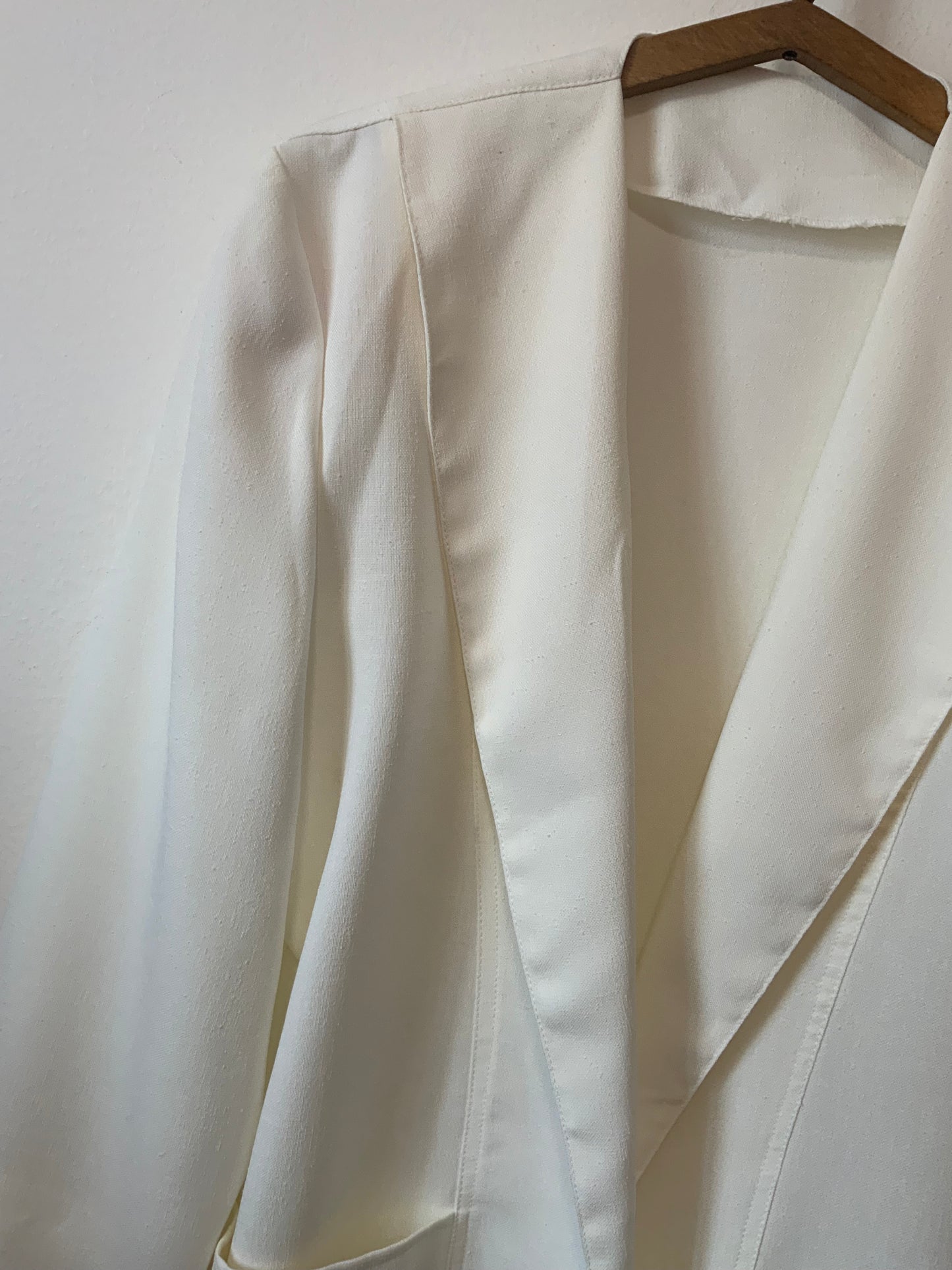 Veste blanche Longue avec épaulettes Chic Vintage 1980